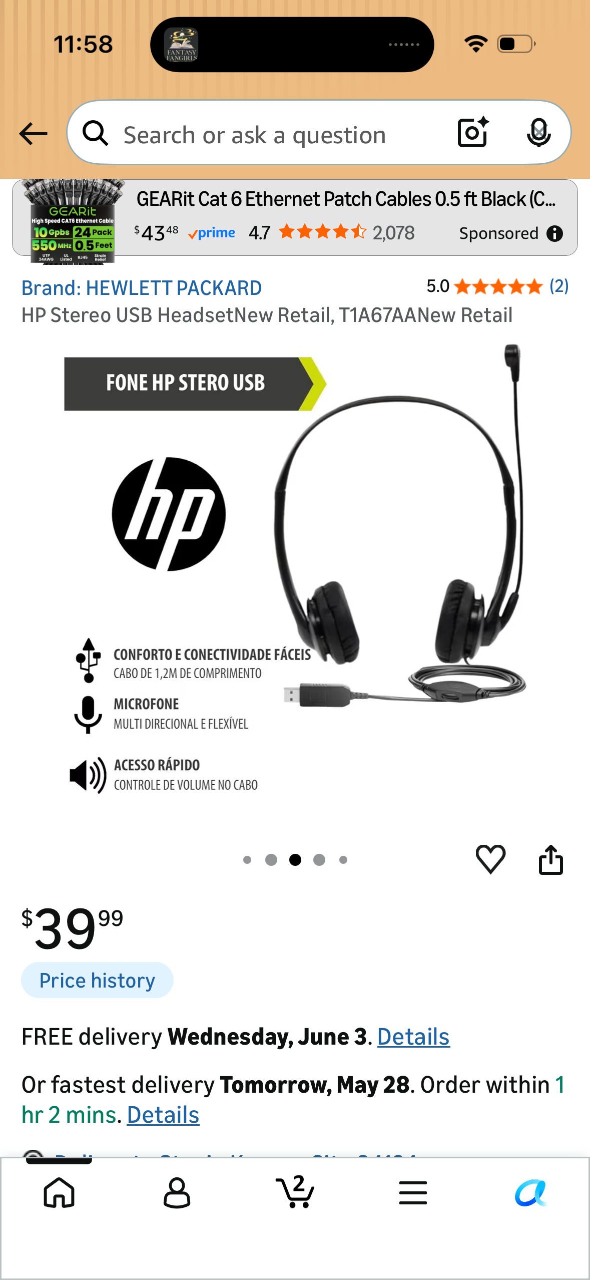 HP Stereo USB Headset