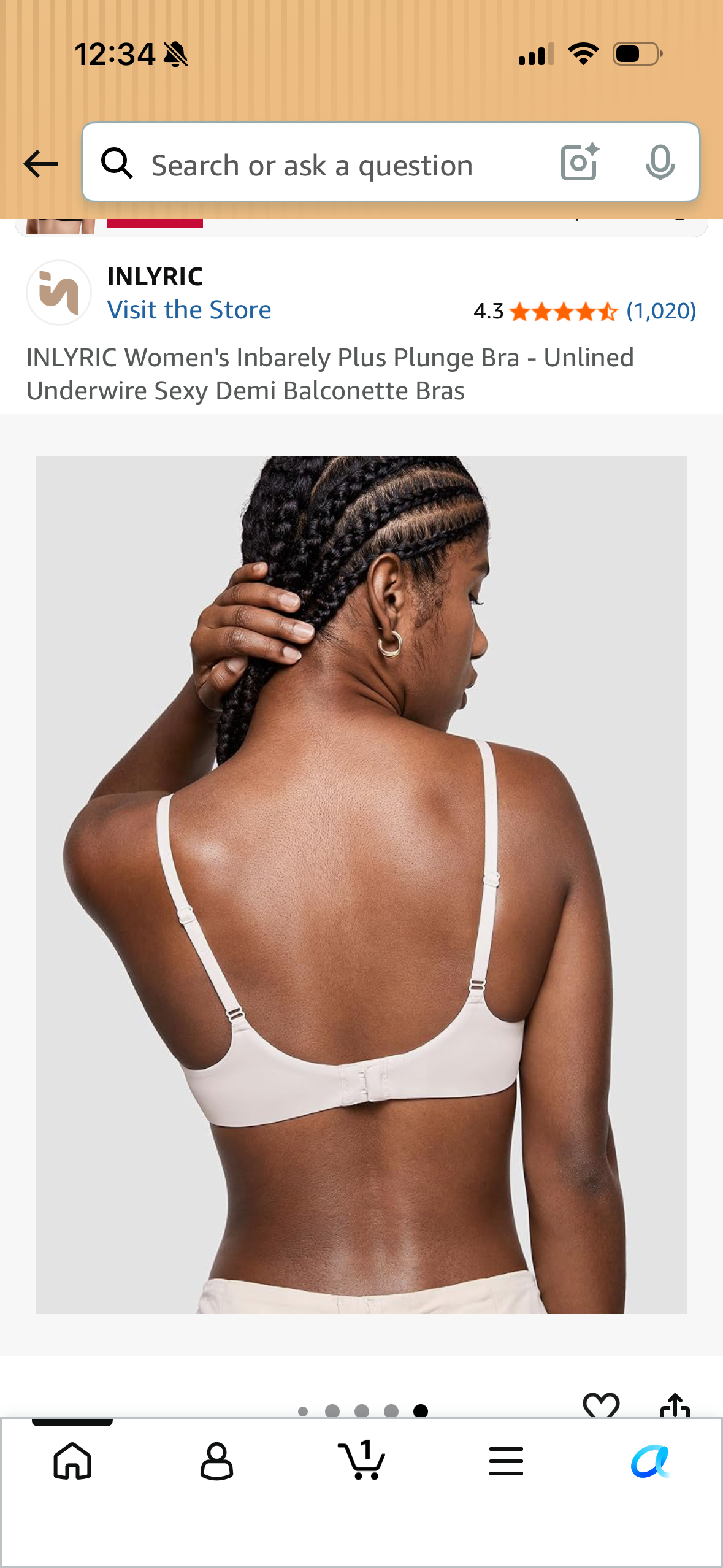 INLYRIC Women's Inbarely Plus Plunge Bra - Unlined Underwire Sexy Demi Balconette Bras (Size 38DD)