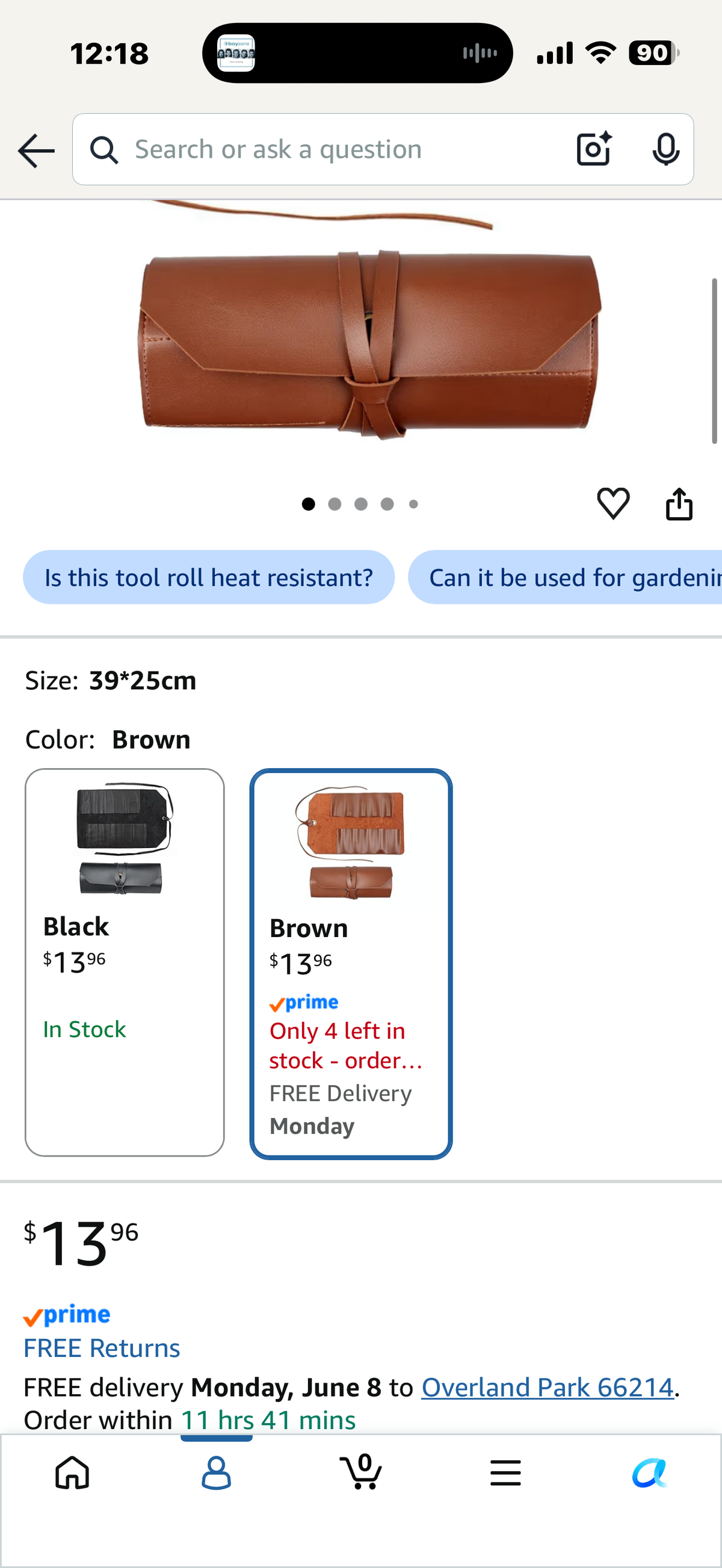 Vintage PU Leather Tool Roll - Large Capacity Waterproof Wrap for Hardware Tools, Camping & DIY Accessories