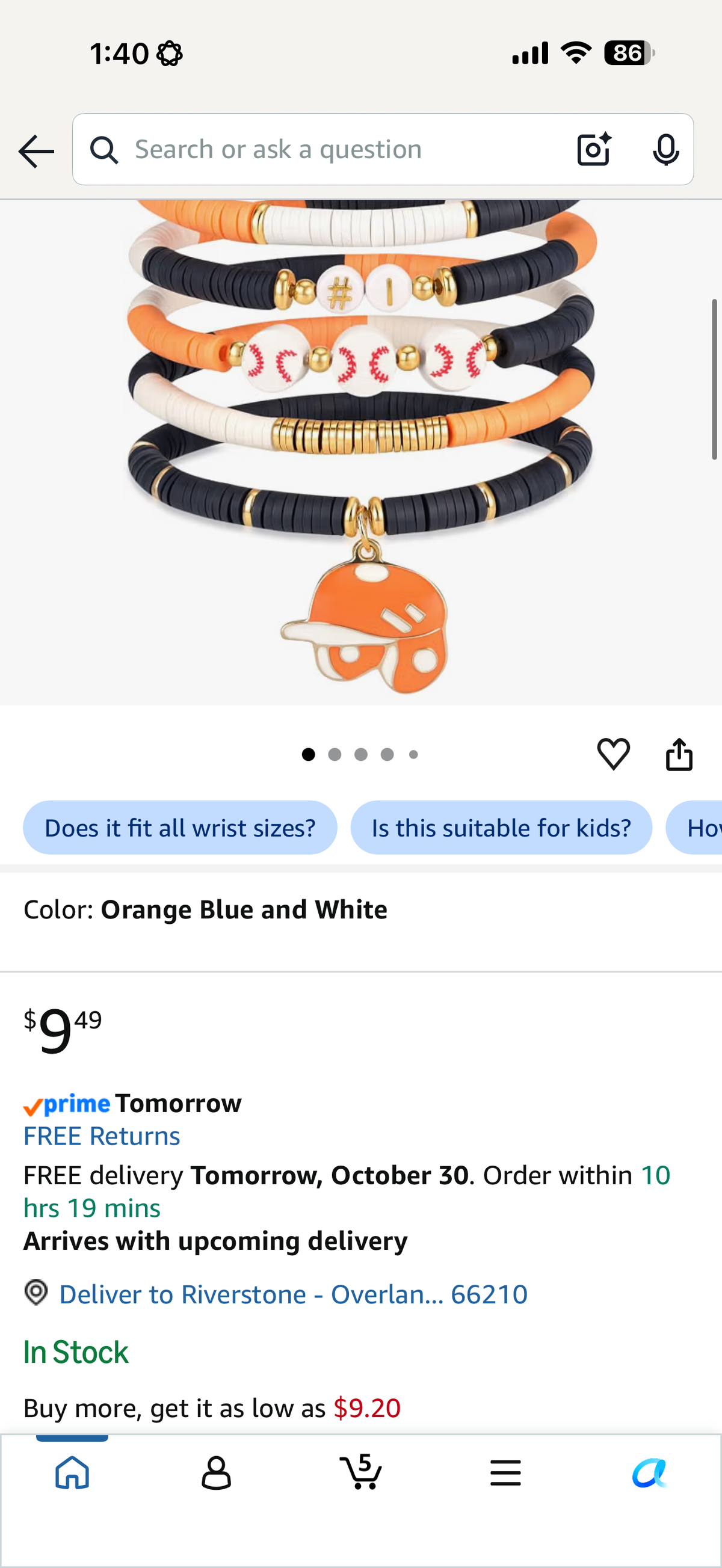 8 Pcs Baseball Bracelets for Women, Game Day Set