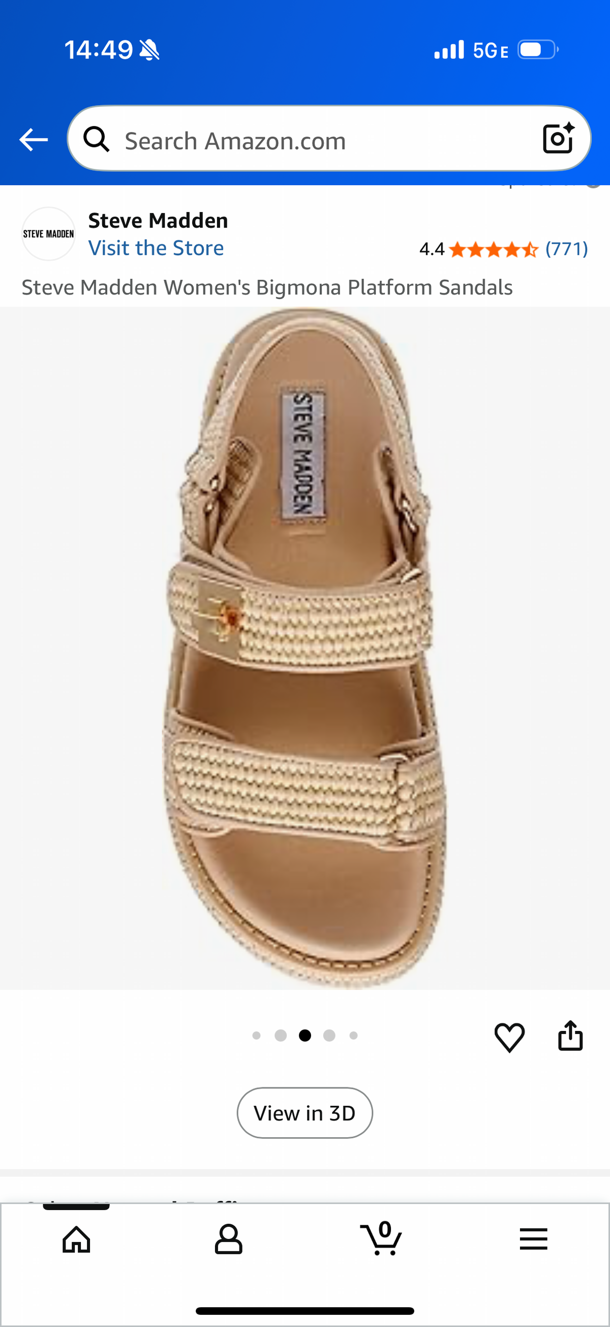 Steve Madden Women's Bigmona Platform Sandals Natural Raffia (Size 6.5)