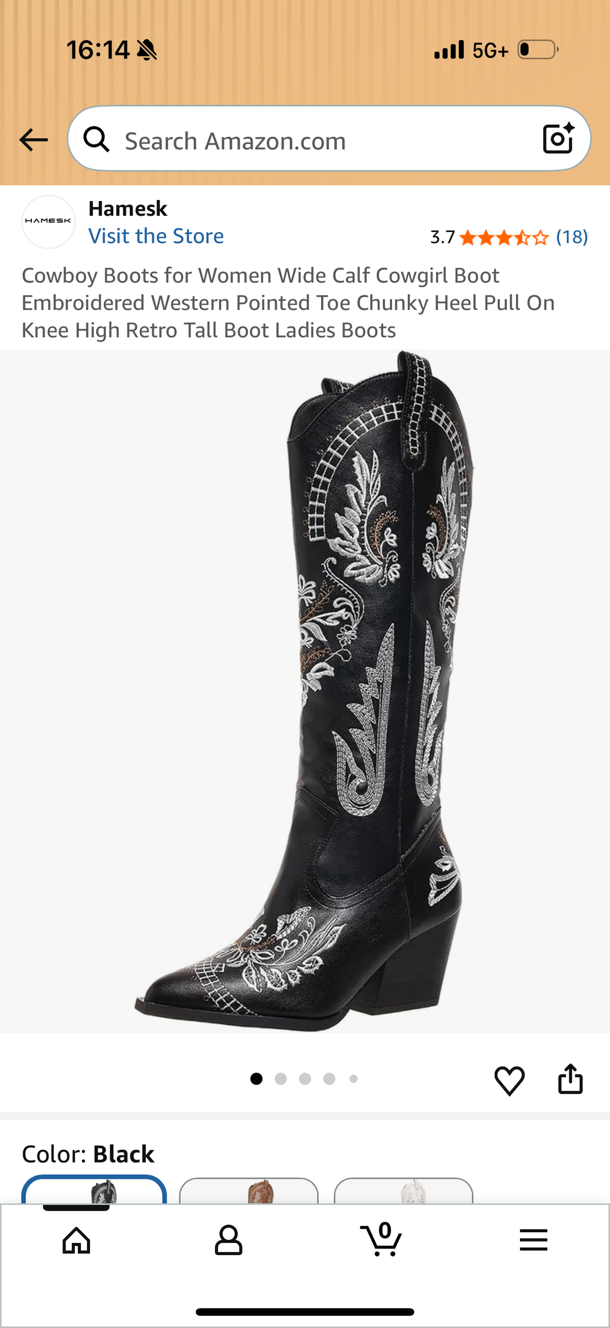 Cowboy Boots for Women Wide Calf Cowgirl Boot Embroidered Western Pointed Toe Chunky Heel Pull On Knee High Retro Tall Boot Ladies Boots Size 40