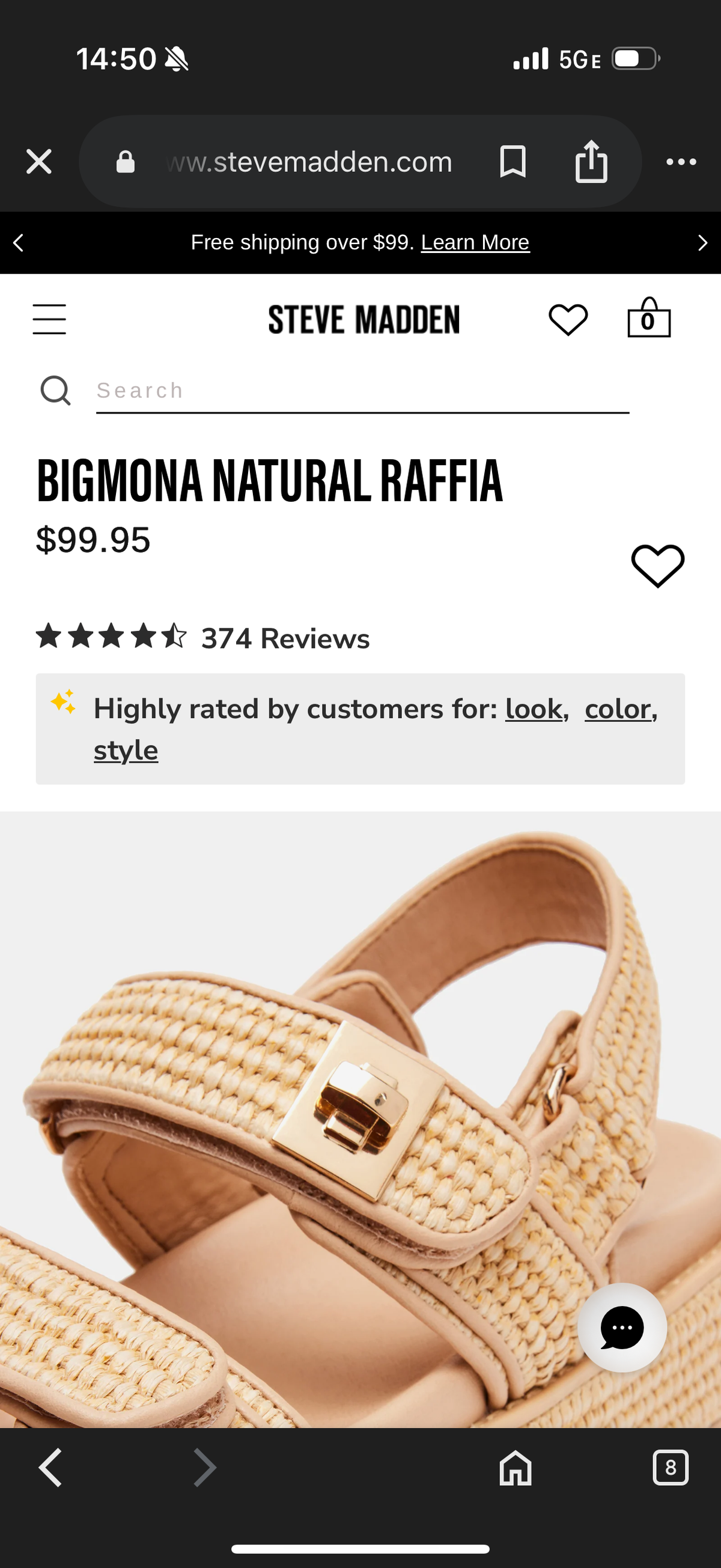 Steve Madden Women's Bigmona Platform Sandals Natural Raffia (Size 6.5)