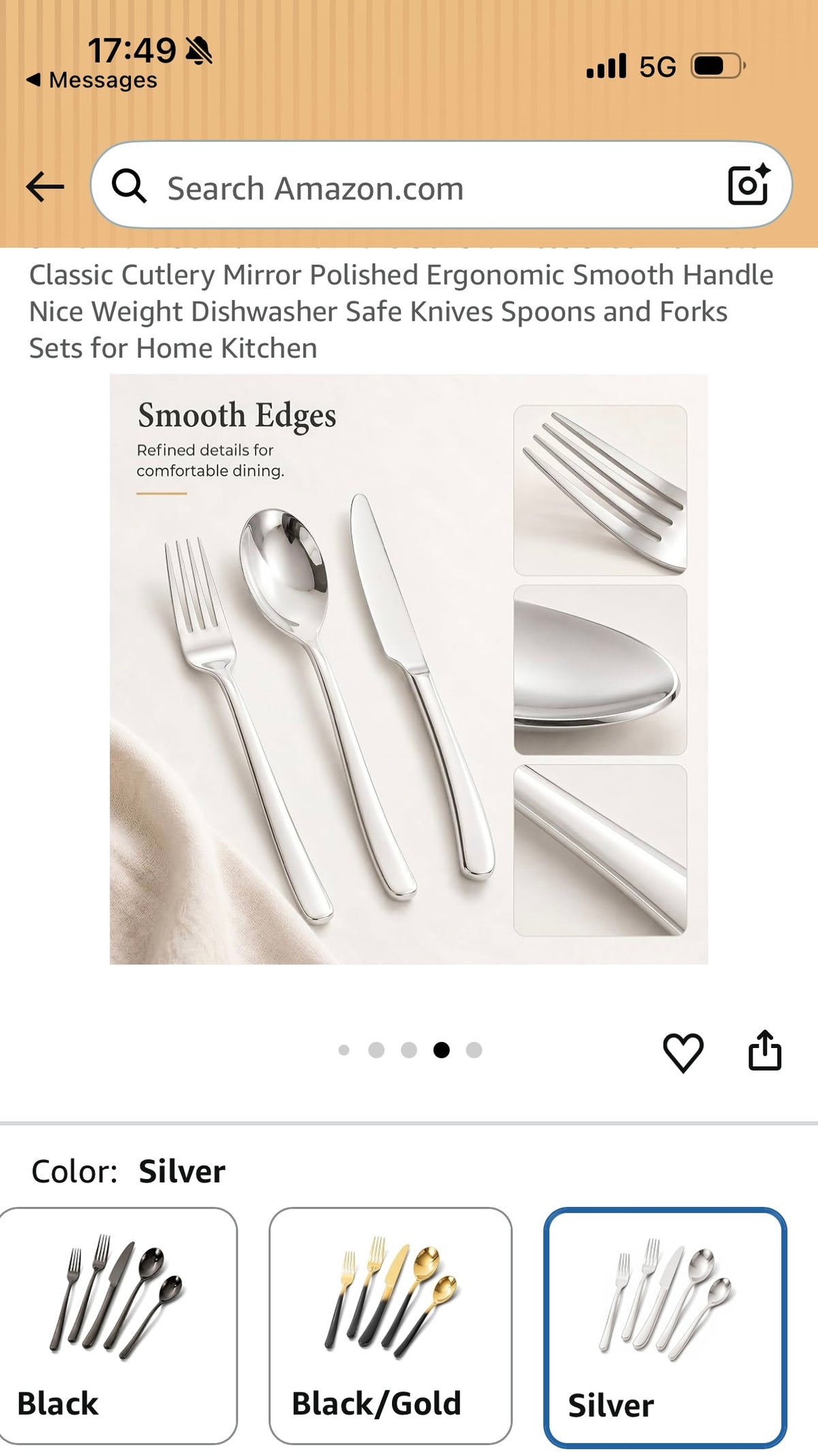 Silverware Set for 2 Flatware Set Stainless Steel 10 Piece Classic Cutlery Mirror Polished Ergonomic Smooth Handle Nice Weight Dishwasher Safe Knives Spoons and Forks Sets for Home Kitchen