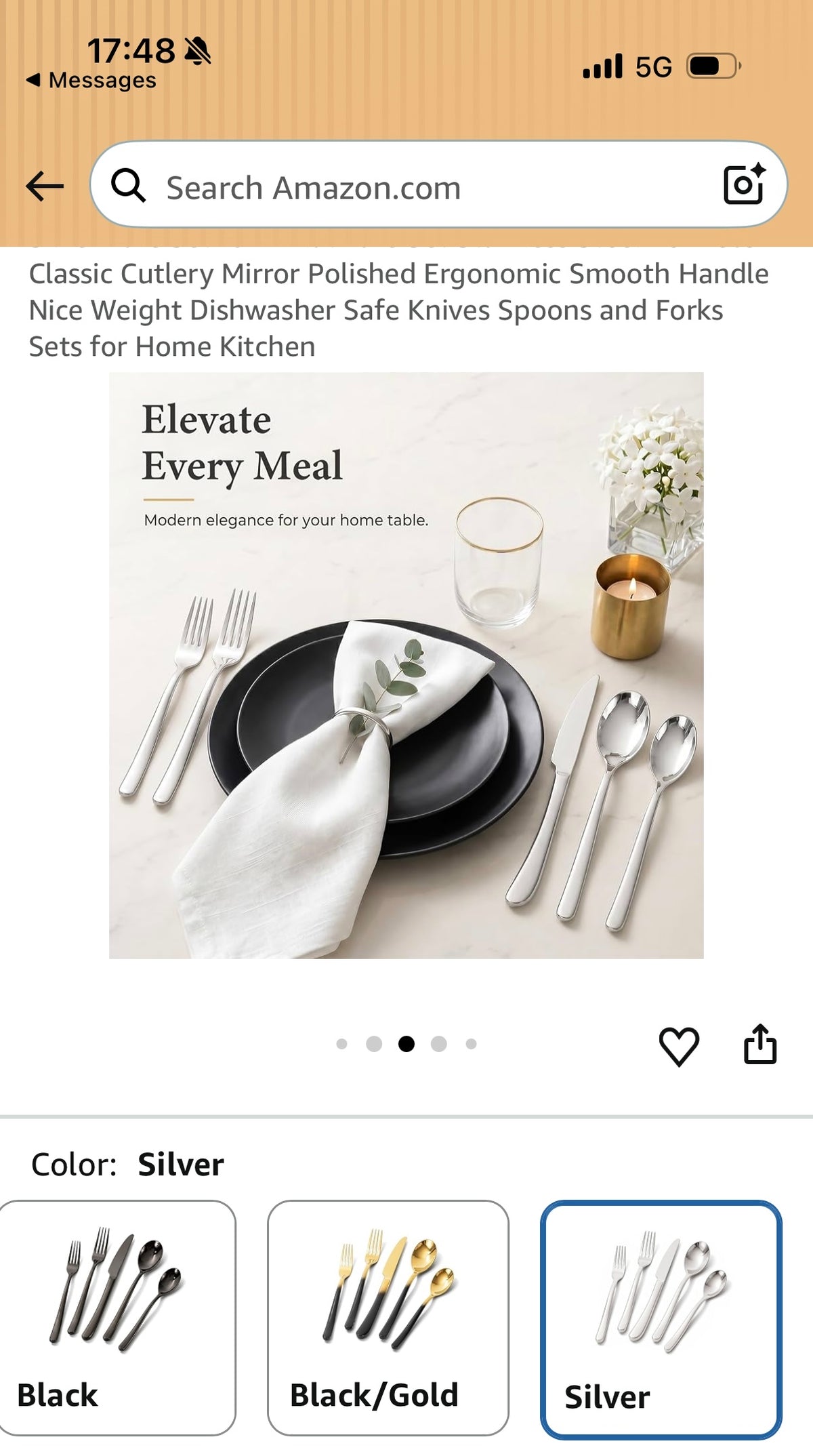 Silverware Set for 2 Flatware Set Stainless Steel 10 Piece Classic Cutlery Mirror Polished Ergonomic Smooth Handle Nice Weight Dishwasher Safe Knives Spoons and Forks Sets for Home Kitchen