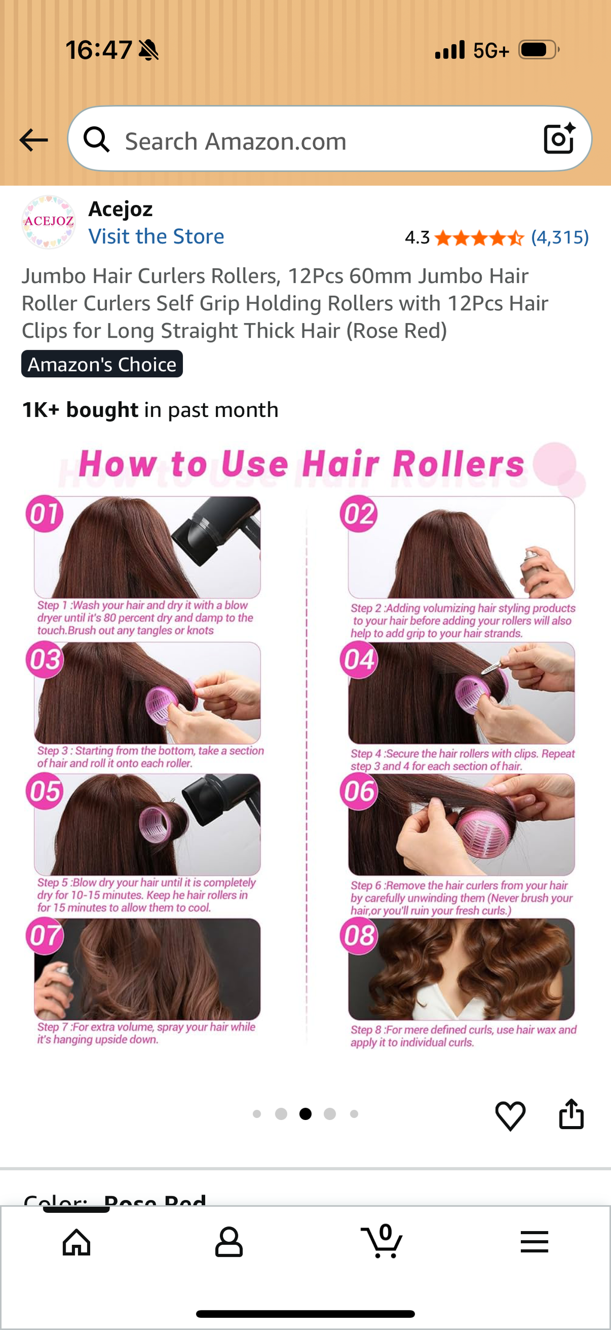 Jumbo Hair Curlers Rollers, 12Pcs 60mm Jumbo Hair Roller Curlers Self Grip Holding Rollers with 12Pcs Hair Clips for Long Straight Thick Hair