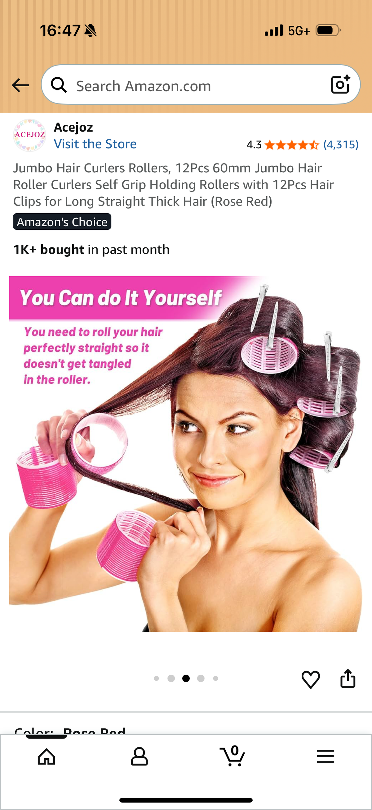 Jumbo Hair Curlers Rollers, 12Pcs 60mm Jumbo Hair Roller Curlers Self Grip Holding Rollers with 12Pcs Hair Clips for Long Straight Thick Hair