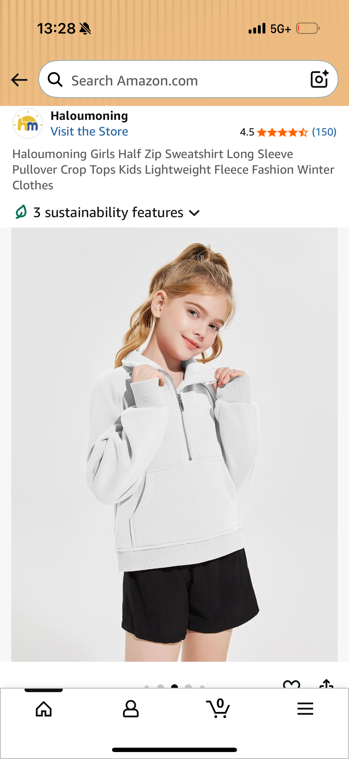 Girls Half Zip Sweatshirt Long Sleeve Pullover Crop Tops Kids Lightweight Fleece Fashion Winter Clothes (Size 9/10 Years)