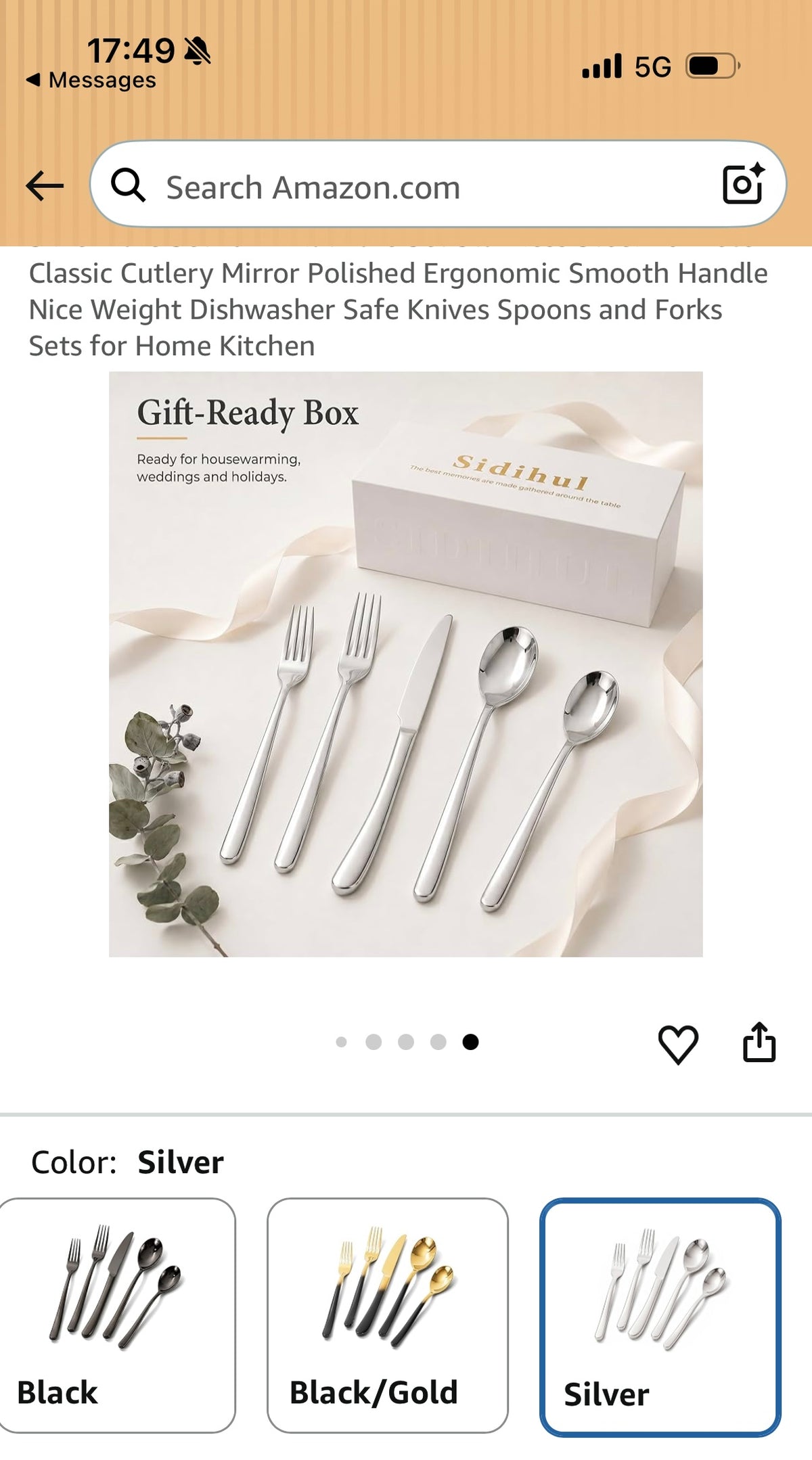 Silverware Set for 2 Flatware Set Stainless Steel 10 Piece Classic Cutlery Mirror Polished Ergonomic Smooth Handle Nice Weight Dishwasher Safe Knives Spoons and Forks Sets for Home Kitchen