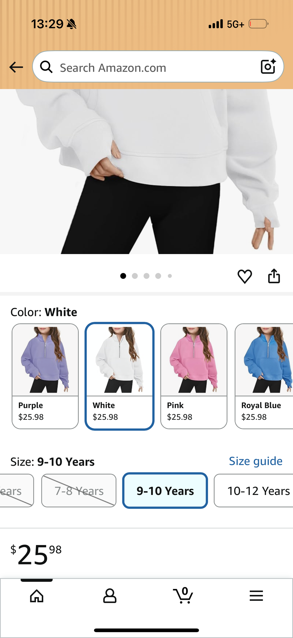 Girls Half Zip Sweatshirt Long Sleeve Pullover Crop Tops Kids Lightweight Fleece Fashion Winter Clothes (Size 9/10 Years)