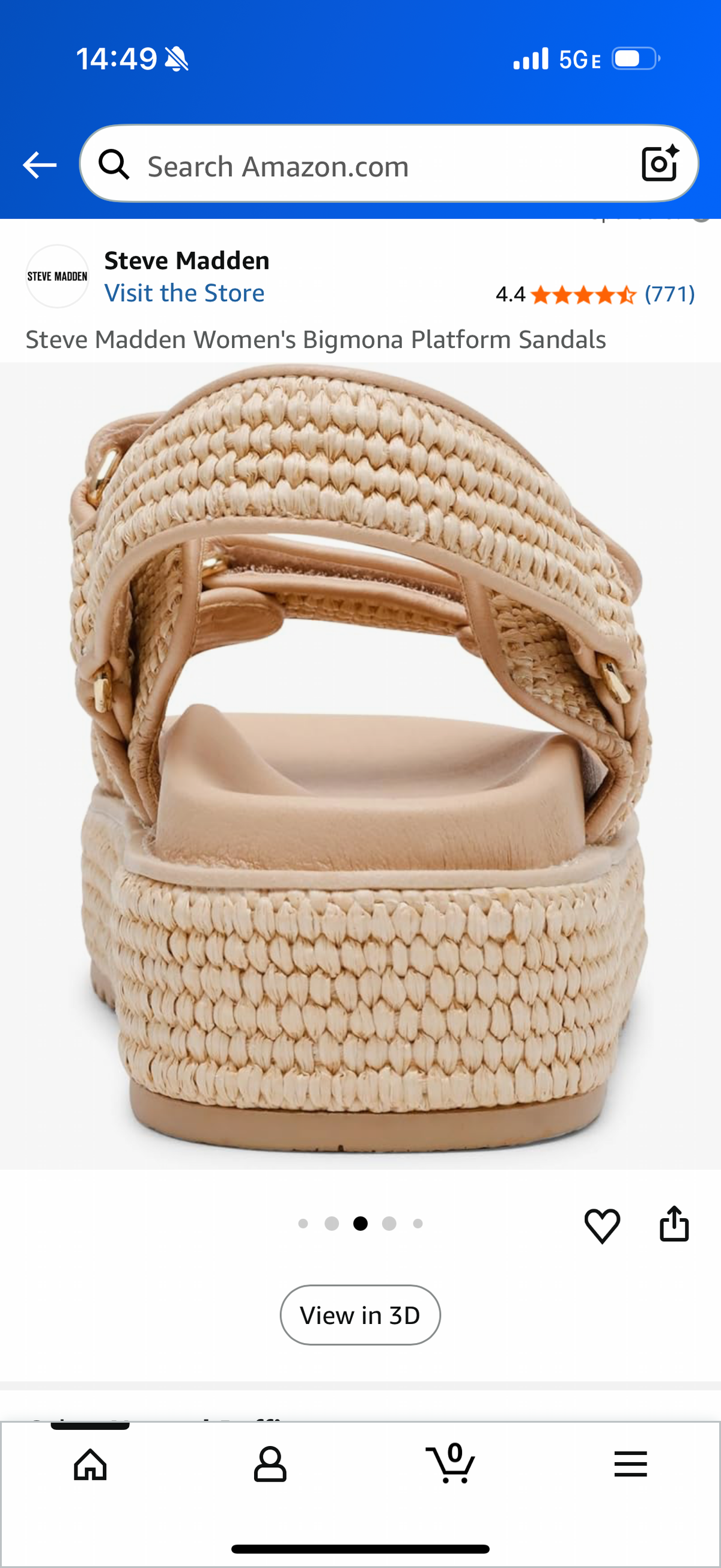Steve Madden Women's Bigmona Platform Sandals Natural Raffia (Size 6.5)