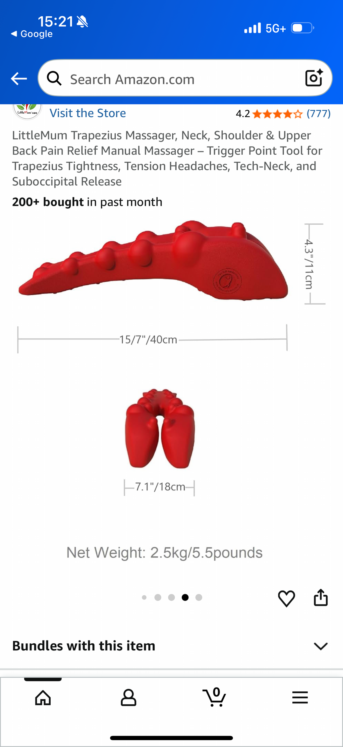 Trapezius Massager, Neck, Shoulder & Upper Back Pain Relief Manual Massager - Trigger Point Tool for Trapezius Tightness, Tension Headaches, Tech-Neck, and Suboccipital Release