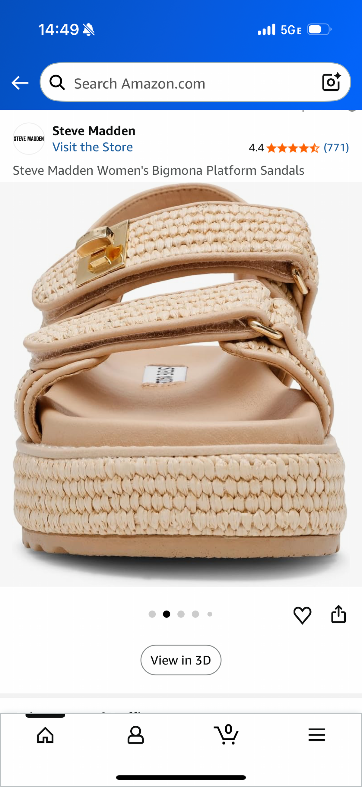 Steve Madden Women's Bigmona Platform Sandals Natural Raffia (Size 6.5)