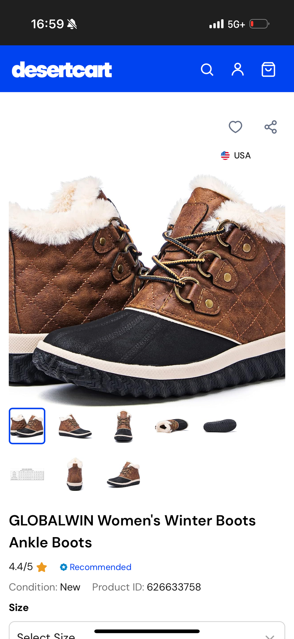 GLOBALWIN Women's Winter Boots Ankle Boots, Brown, Size: 5.5