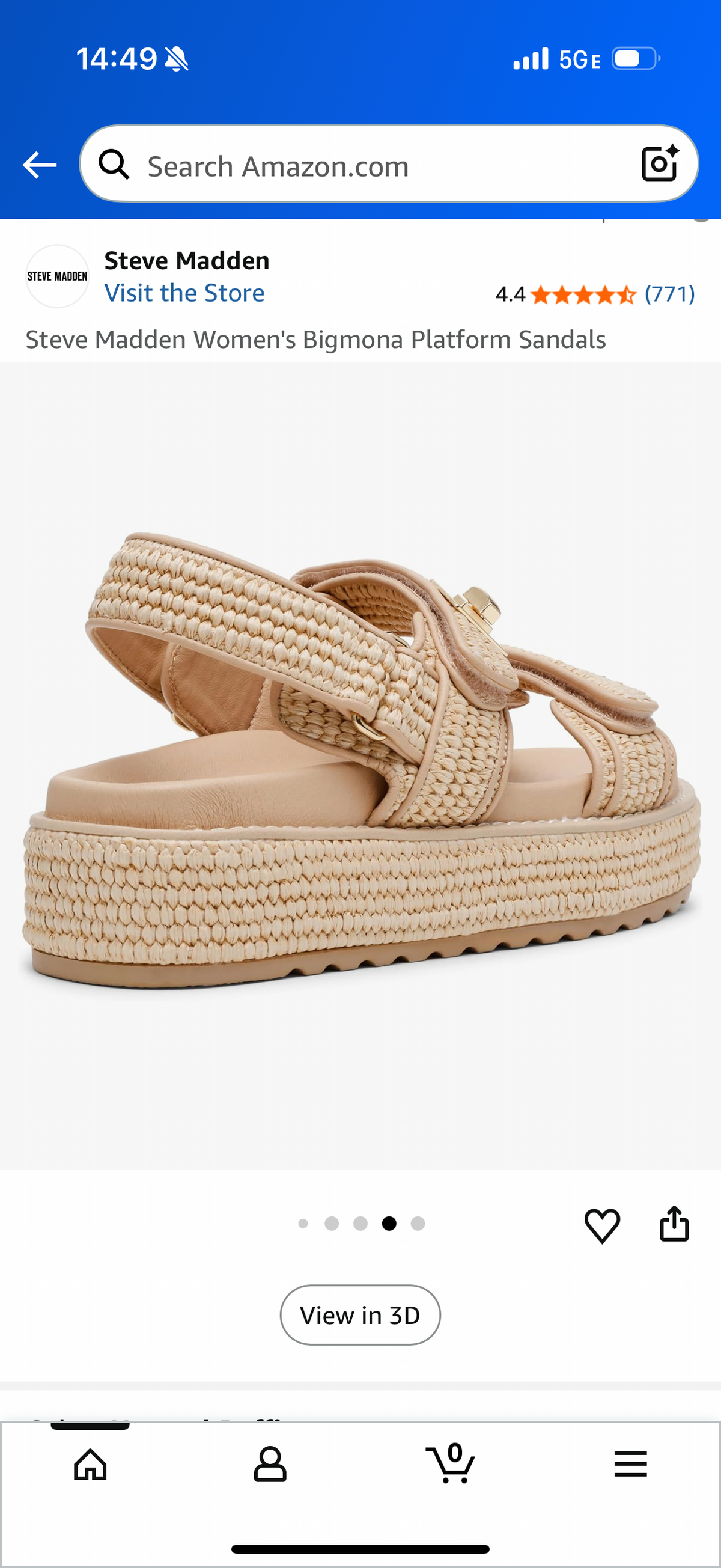 Steve Madden Women's Bigmona Platform Sandals Natural Raffia (Size 6.5)