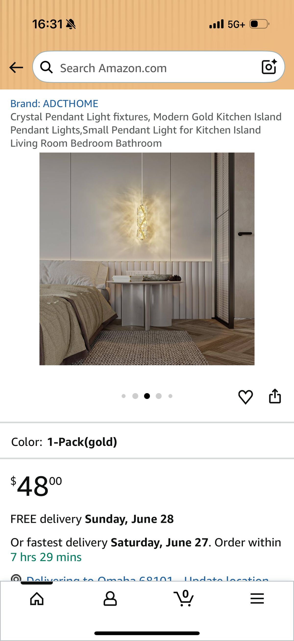 Crystal Pendant Light Fixture