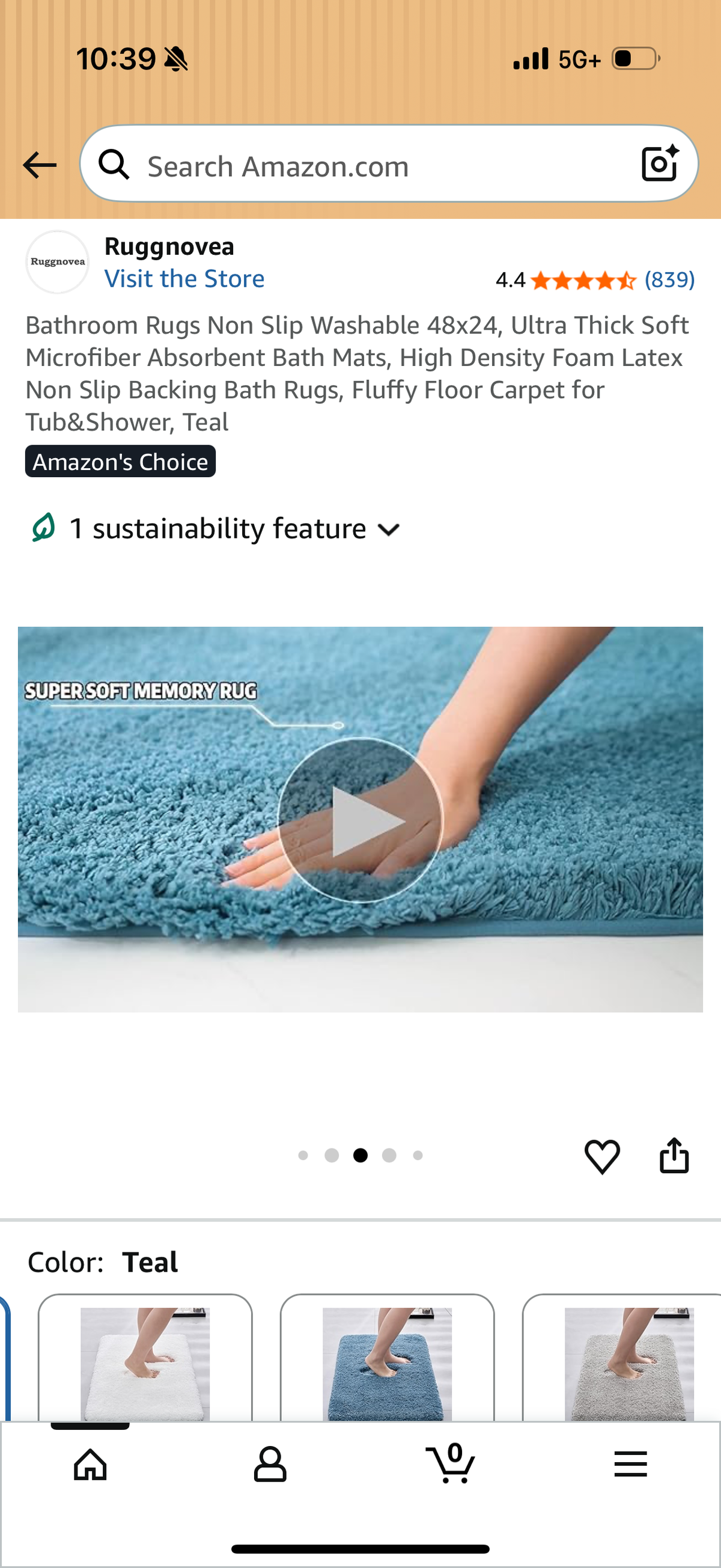 Bathroom Rugs Non Slip Washable 48x24, Ultra Thick Soft Microfiber Absorbent Bath Mats, High Density Foam Latex Non Slip Backing Bath Rugs, Fluffy Floor Carpet for Tub&Shower, Teal