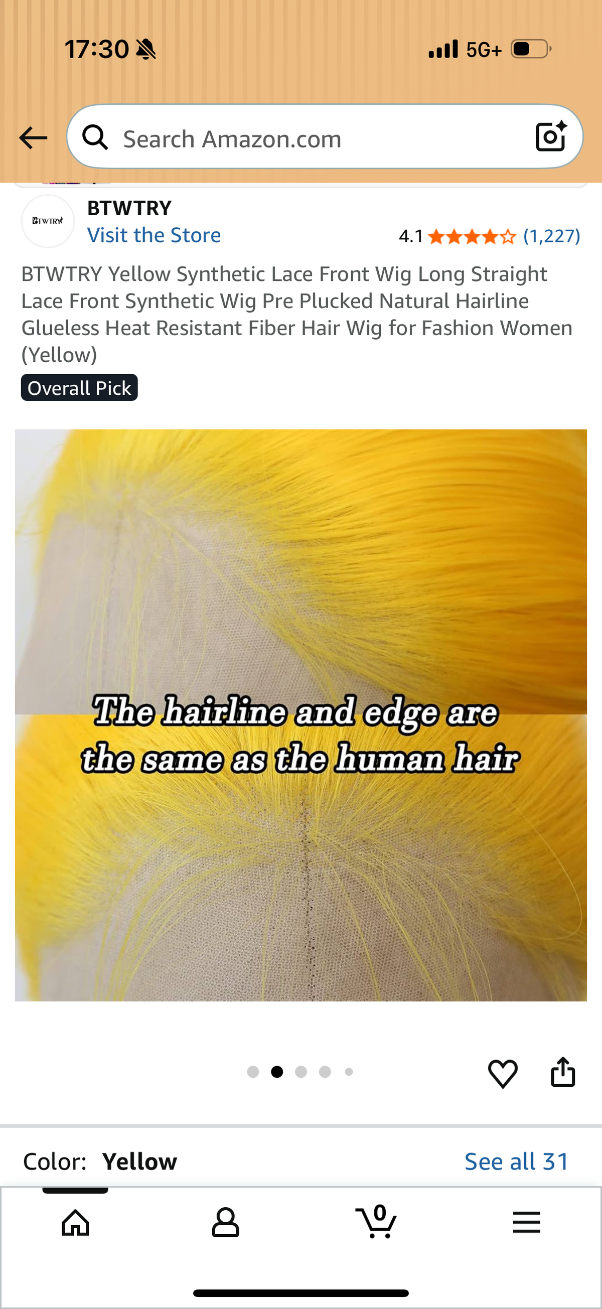 BTWTRY Yellow Synthetic Lace Front Wig Long Straight Lace Front Synthetic Wig Pre Plucked Natural Hairline Glueless Heat Resistant Fiber Hair Wig for Fashion Women (Yellow)