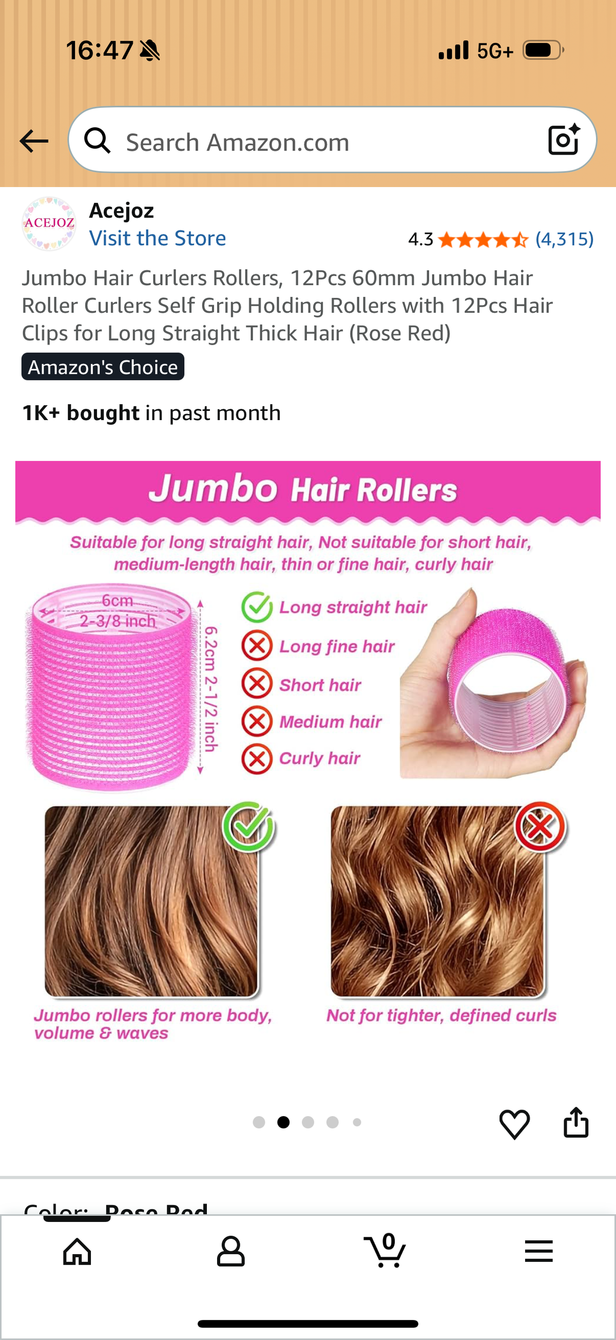 Jumbo Hair Curlers Rollers, 12Pcs 60mm Jumbo Hair Roller Curlers Self Grip Holding Rollers with 12Pcs Hair Clips for Long Straight Thick Hair