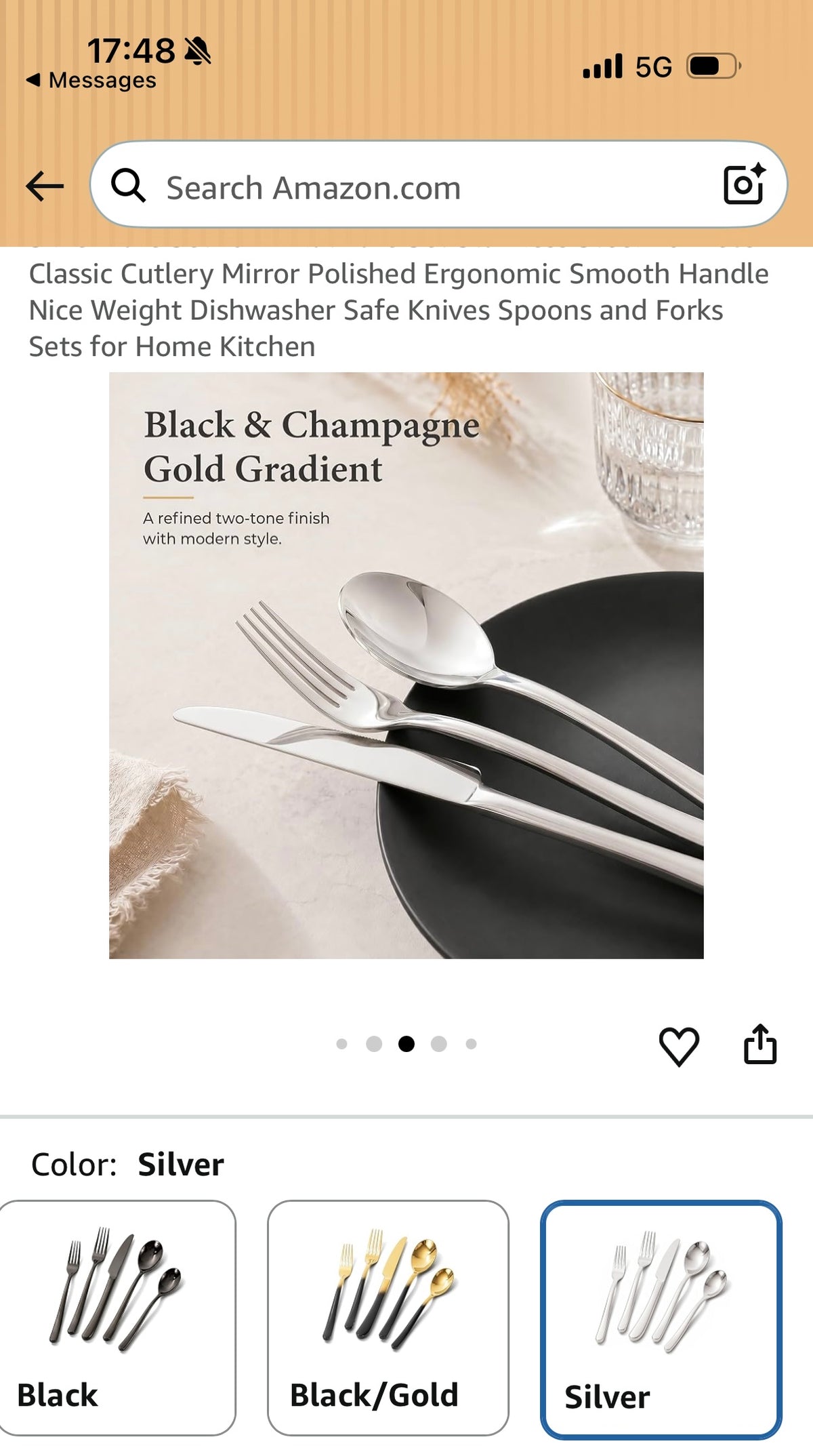 Silverware Set for 2 Flatware Set Stainless Steel 10 Piece Classic Cutlery Mirror Polished Ergonomic Smooth Handle Nice Weight Dishwasher Safe Knives Spoons and Forks Sets for Home Kitchen