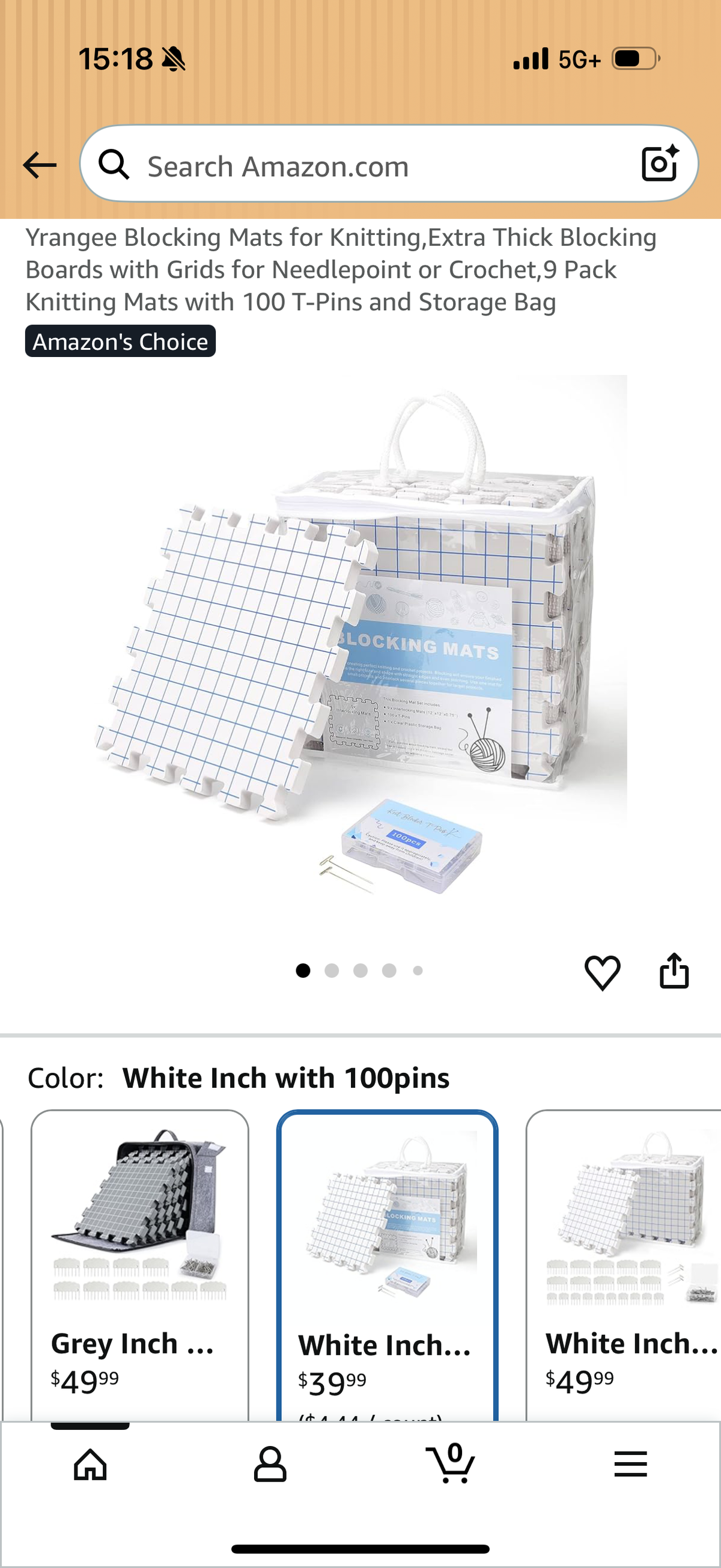 Blocking Mats for Knitting,Extra Thick Blocking Boards with Grids for Needlepoint or Crochet,9 Pack Knitting Mats with 100 T-Pins and Storage Bag