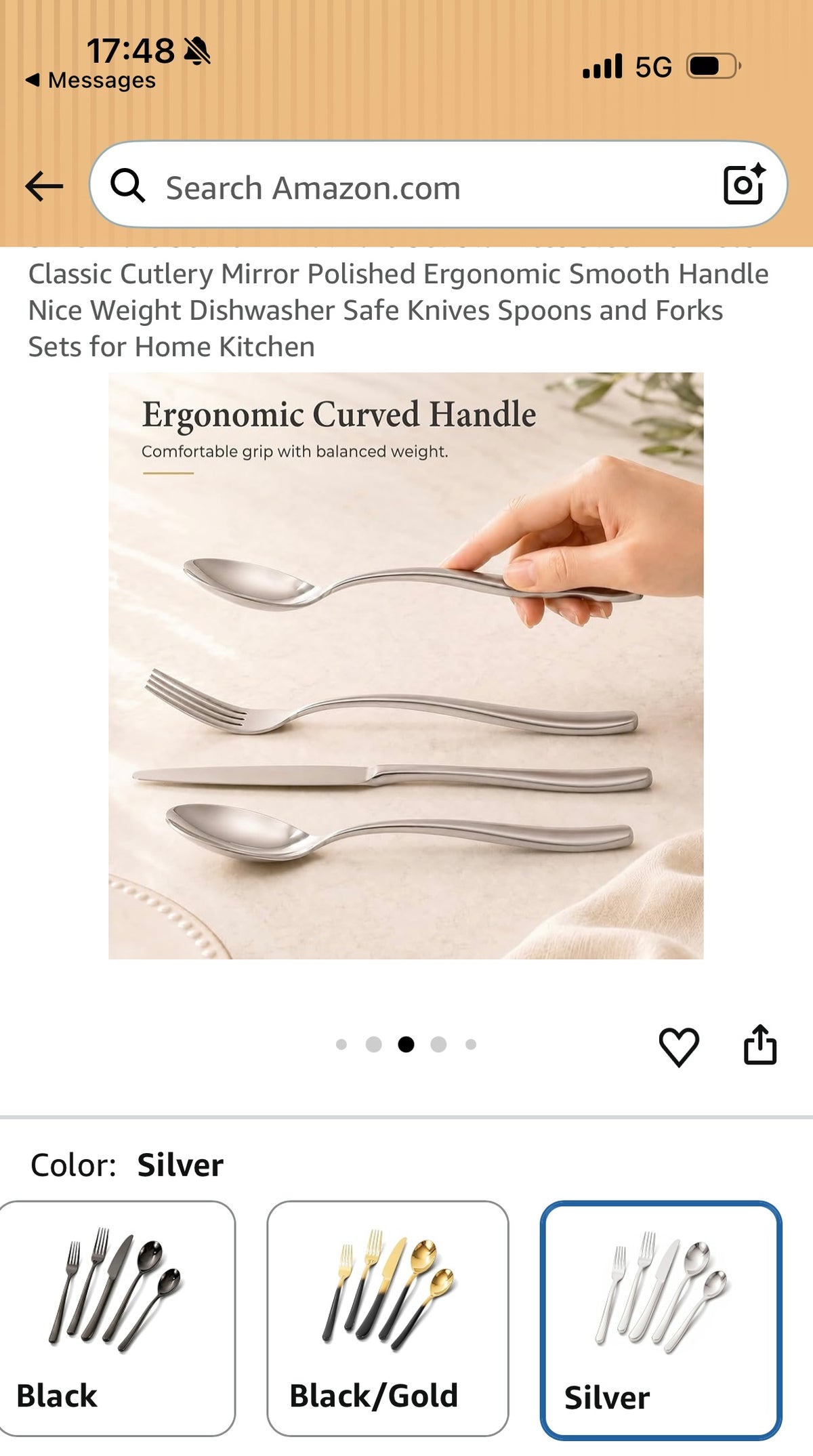 Silverware Set for 2 Flatware Set Stainless Steel 10 Piece Classic Cutlery Mirror Polished Ergonomic Smooth Handle Nice Weight Dishwasher Safe Knives Spoons and Forks Sets for Home Kitchen