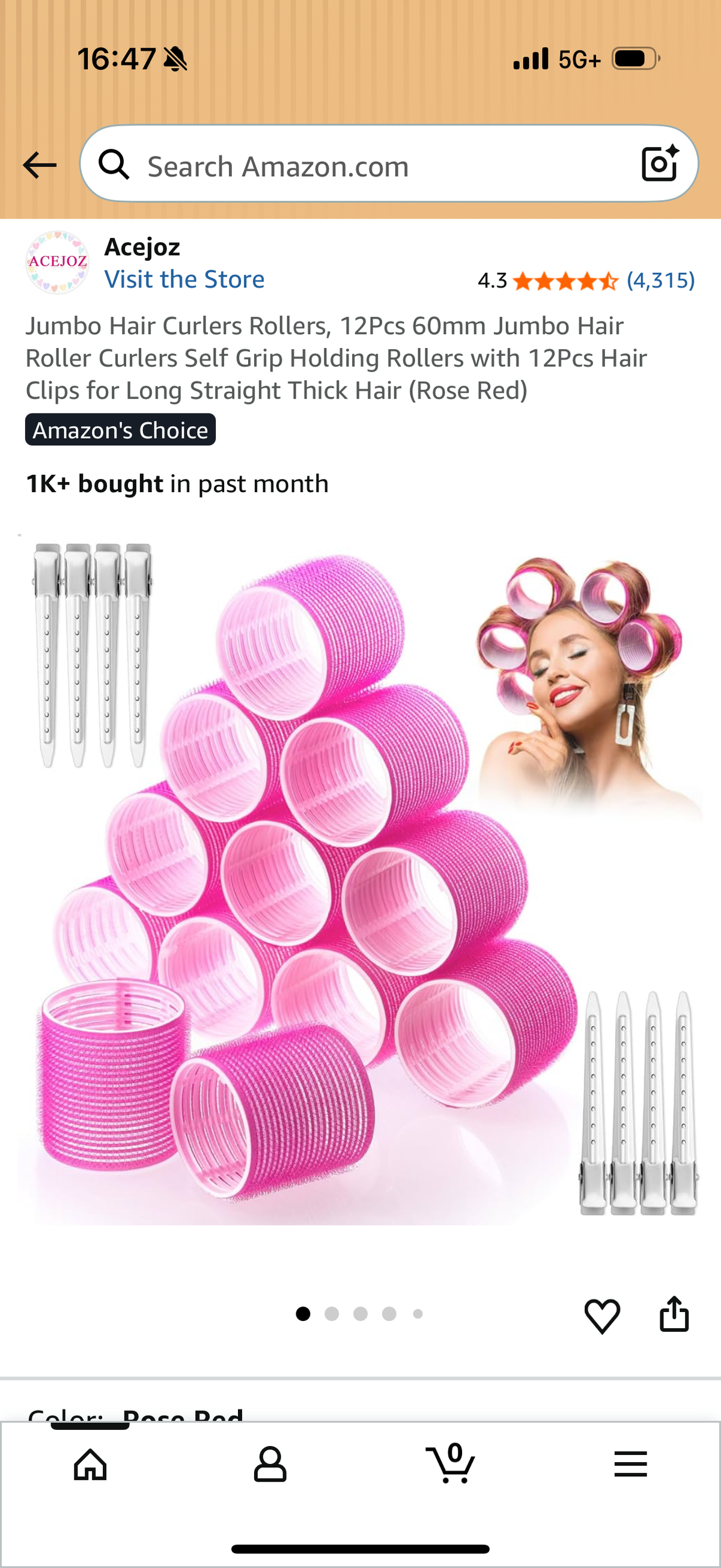 Jumbo Hair Curlers Rollers, 12Pcs 60mm Jumbo Hair Roller Curlers Self Grip Holding Rollers with 12Pcs Hair Clips for Long Straight Thick Hair