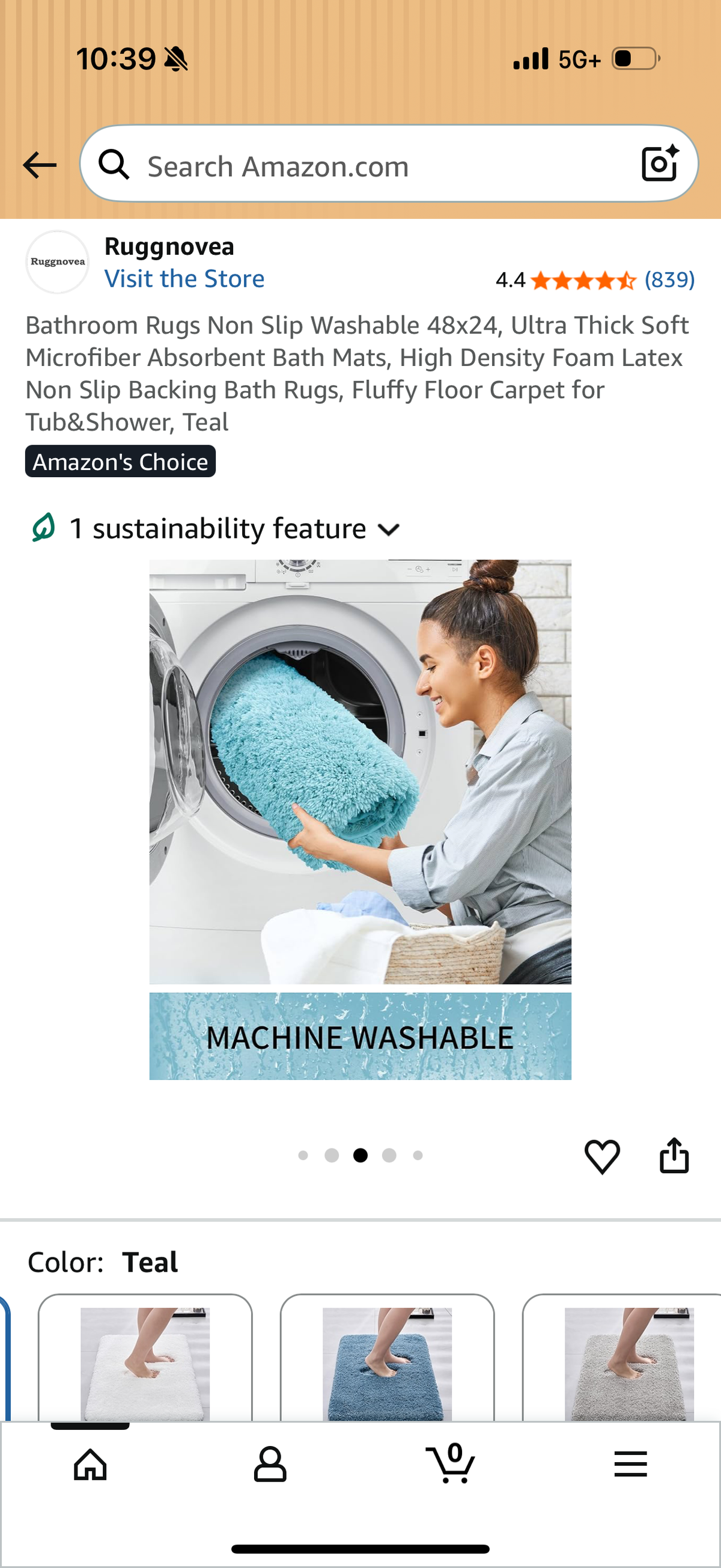 Bathroom Rugs Non Slip Washable 48x24, Ultra Thick Soft Microfiber Absorbent Bath Mats, High Density Foam Latex Non Slip Backing Bath Rugs, Fluffy Floor Carpet for Tub&Shower, Teal