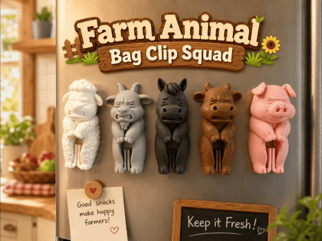 Magnetic Farm Animal Bag Clips