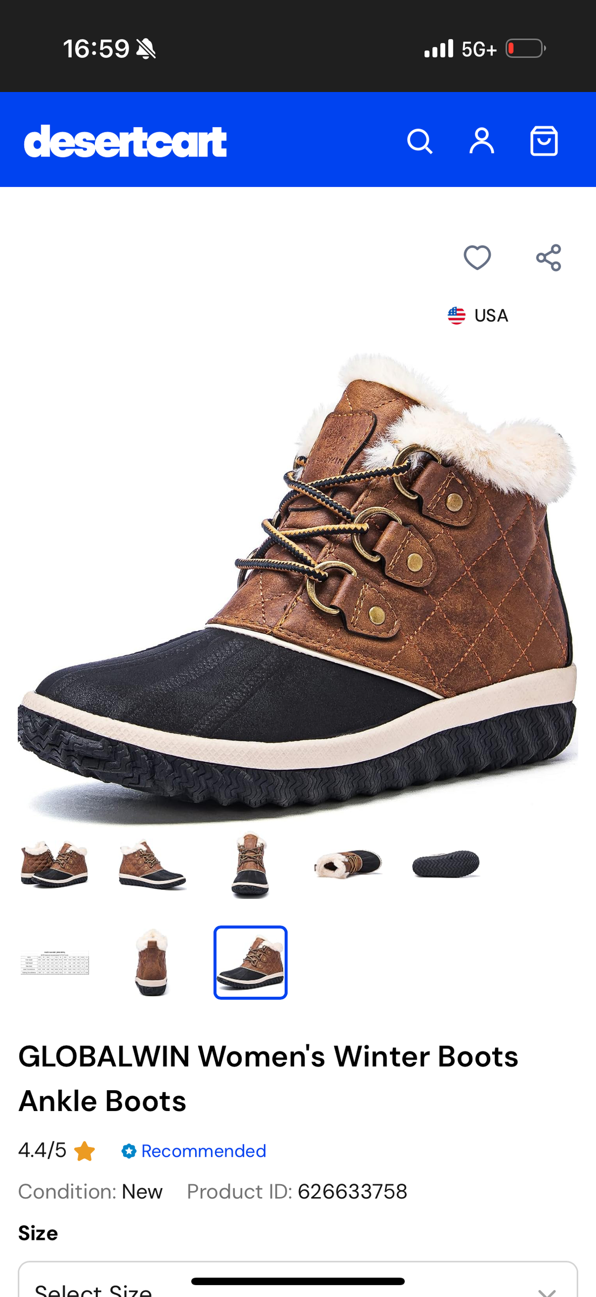 GLOBALWIN Women's Winter Boots Ankle Boots, Brown, Size: 5.5