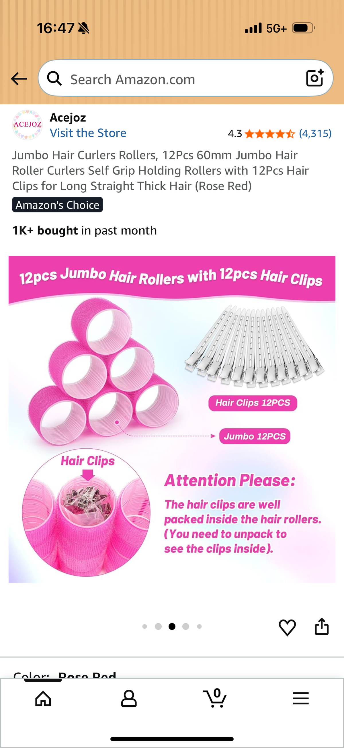 Jumbo Hair Curlers Rollers, 12Pcs 60mm Jumbo Hair Roller Curlers Self Grip Holding Rollers with 12Pcs Hair Clips for Long Straight Thick Hair