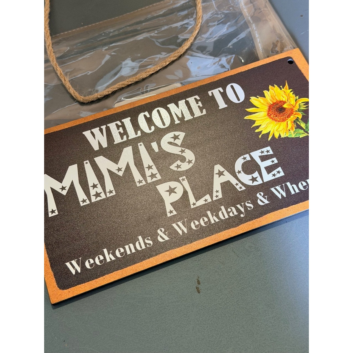 Welcome To Mimi's Place Wooden Sign