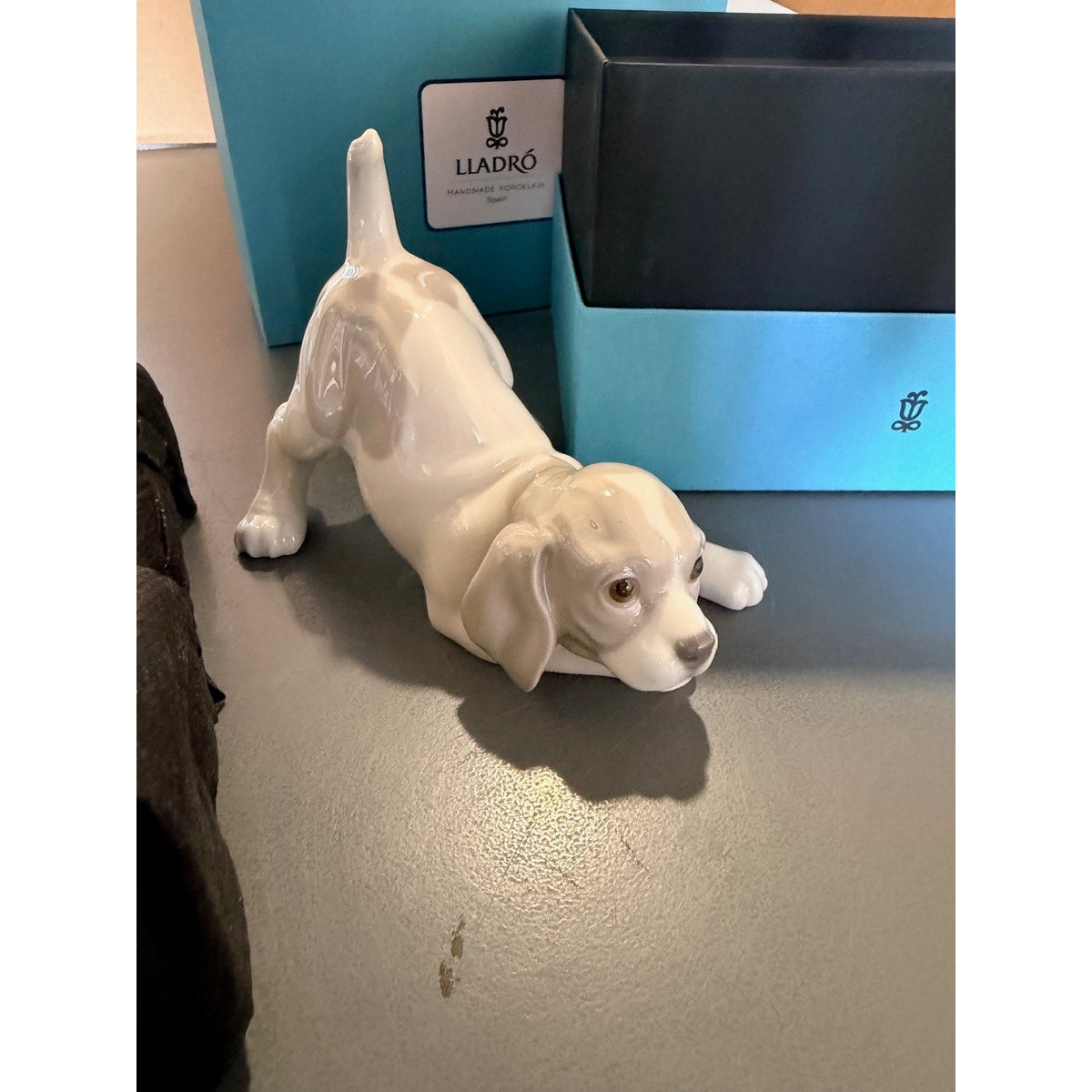 New - Lladro Playful Beagle Poreclain Figurine
