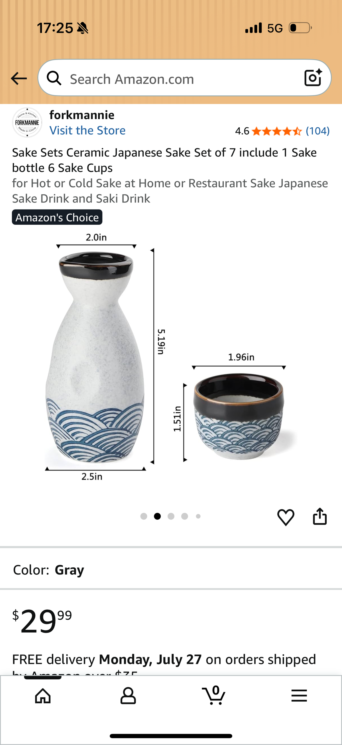 Sake Sets Ceramic Japanese Sake Set of 7 include 1 Sake bottle 6 Sake Cups for Hot or Cold Sake at Home or Restaurant Sake Japanese Sake Drink and Saki Drink