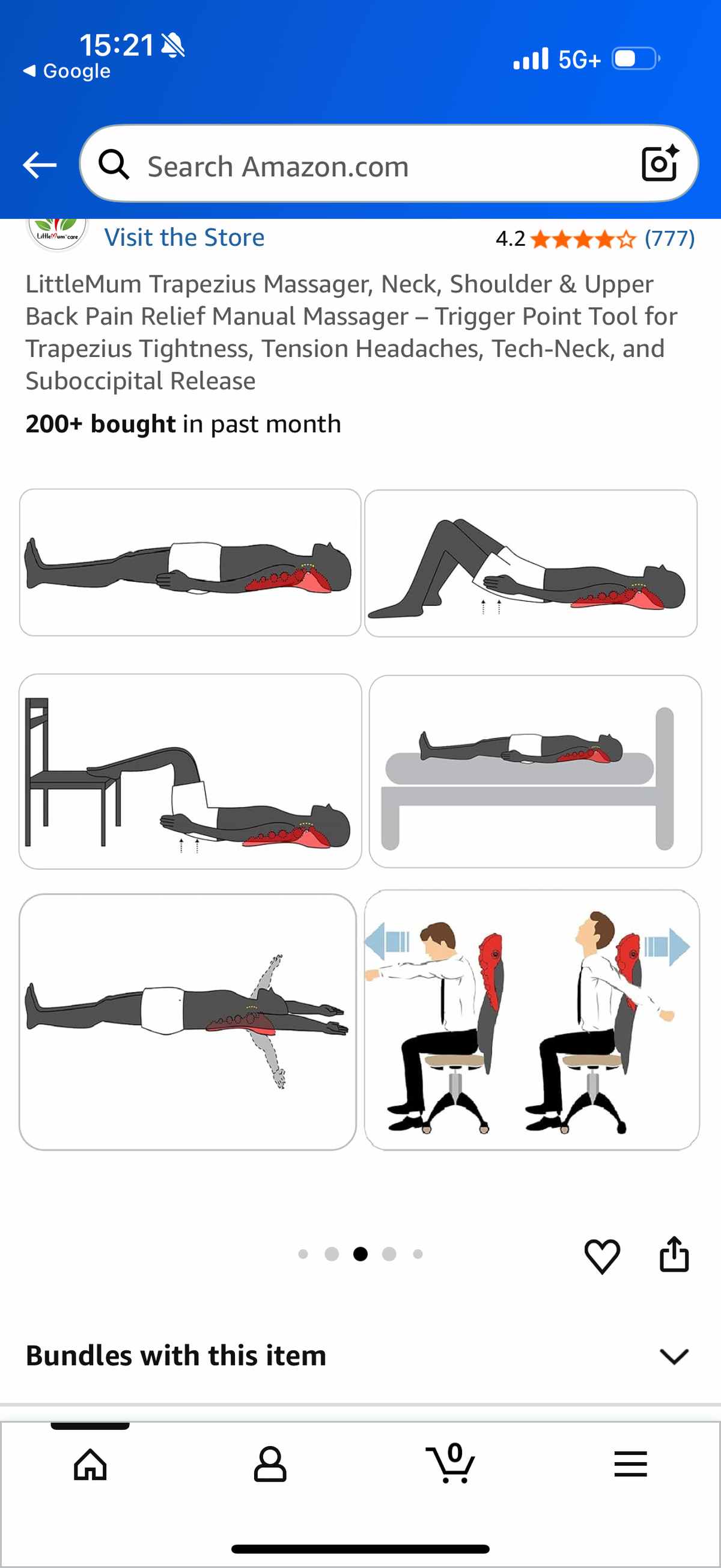 Trapezius Massager, Neck, Shoulder & Upper Back Pain Relief Manual Massager - Trigger Point Tool for Trapezius Tightness, Tension Headaches, Tech-Neck, and Suboccipital Release