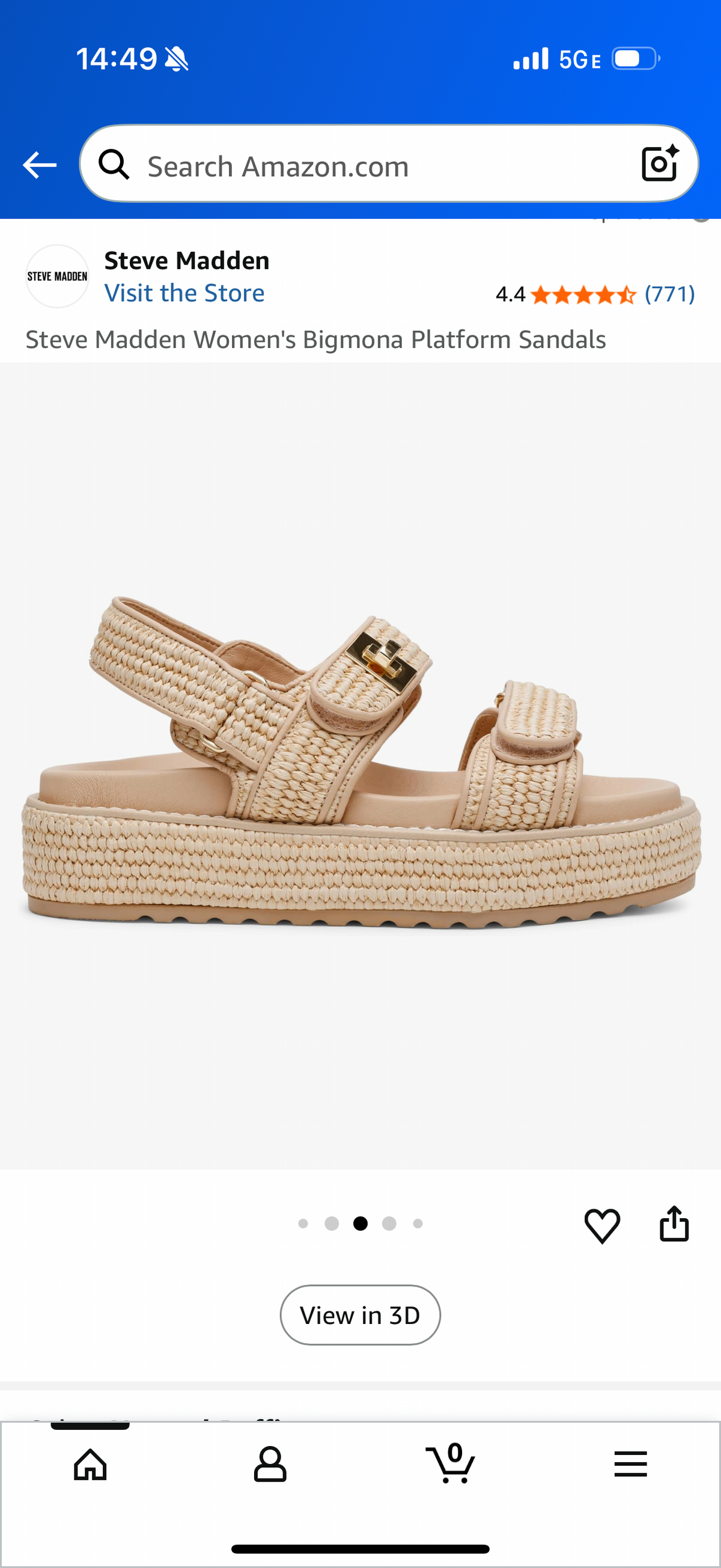 Steve Madden Women's Bigmona Platform Sandals Natural Raffia (Size 6.5)