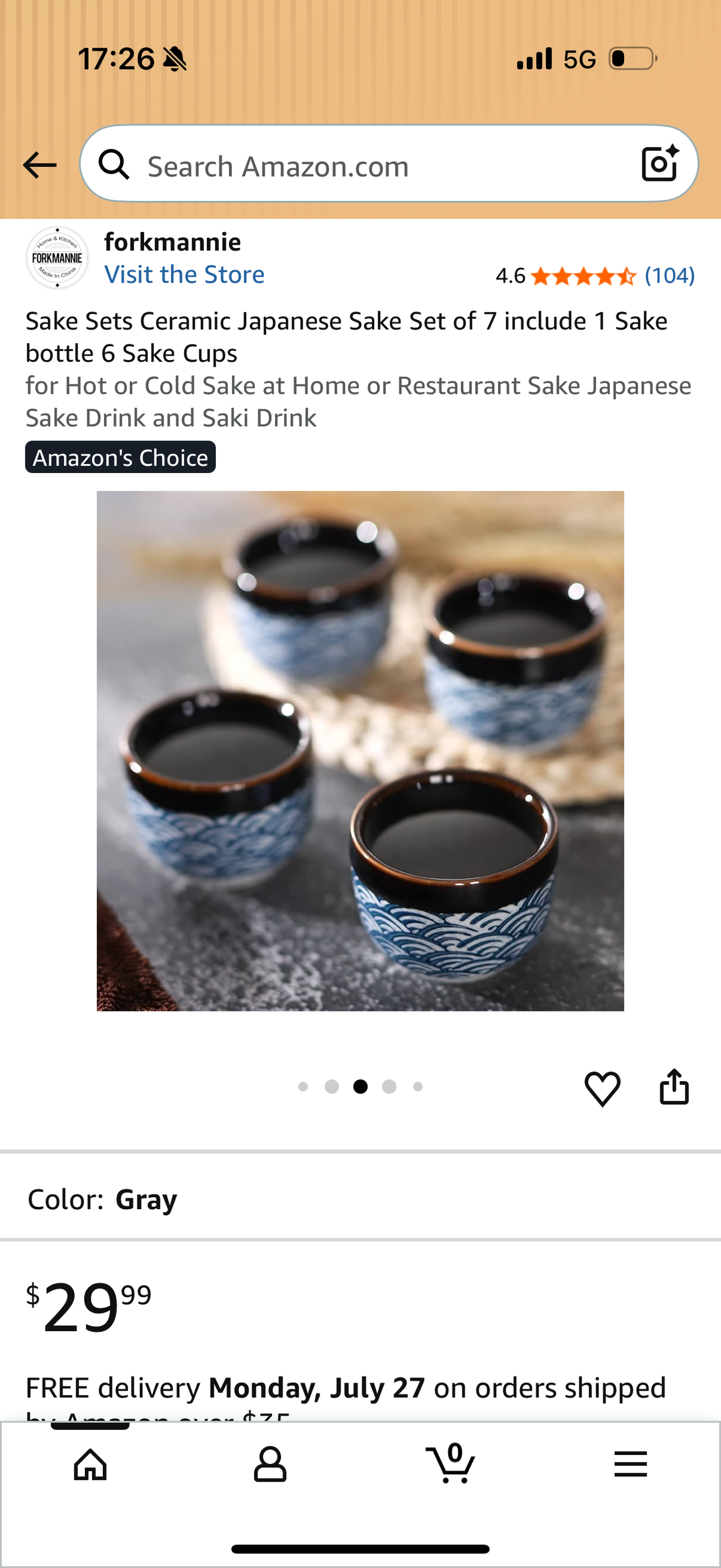 Sake Sets Ceramic Japanese Sake Set of 7 include 1 Sake bottle 6 Sake Cups for Hot or Cold Sake at Home or Restaurant Sake Japanese Sake Drink and Saki Drink