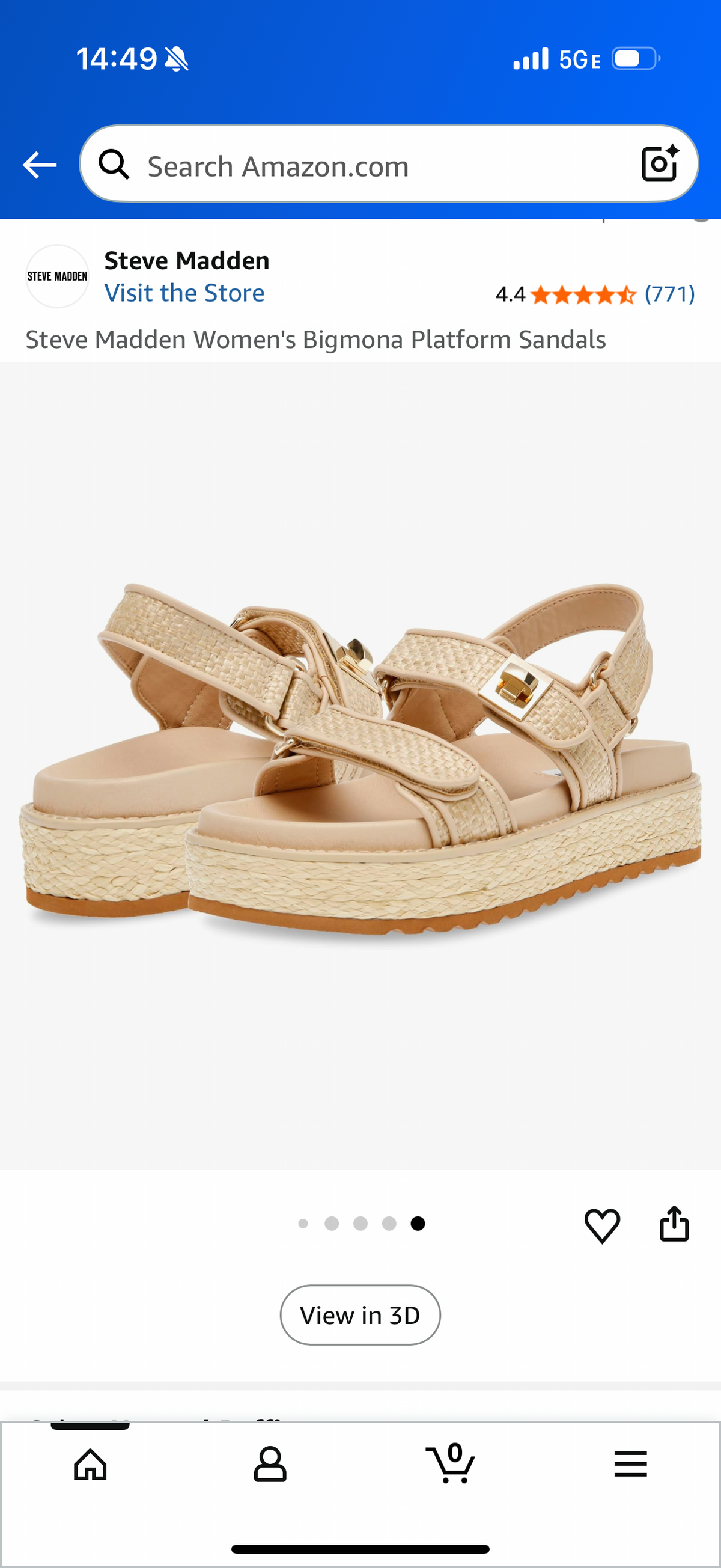 Steve Madden Women's Bigmona Platform Sandals Natural Raffia (Size 6.5)