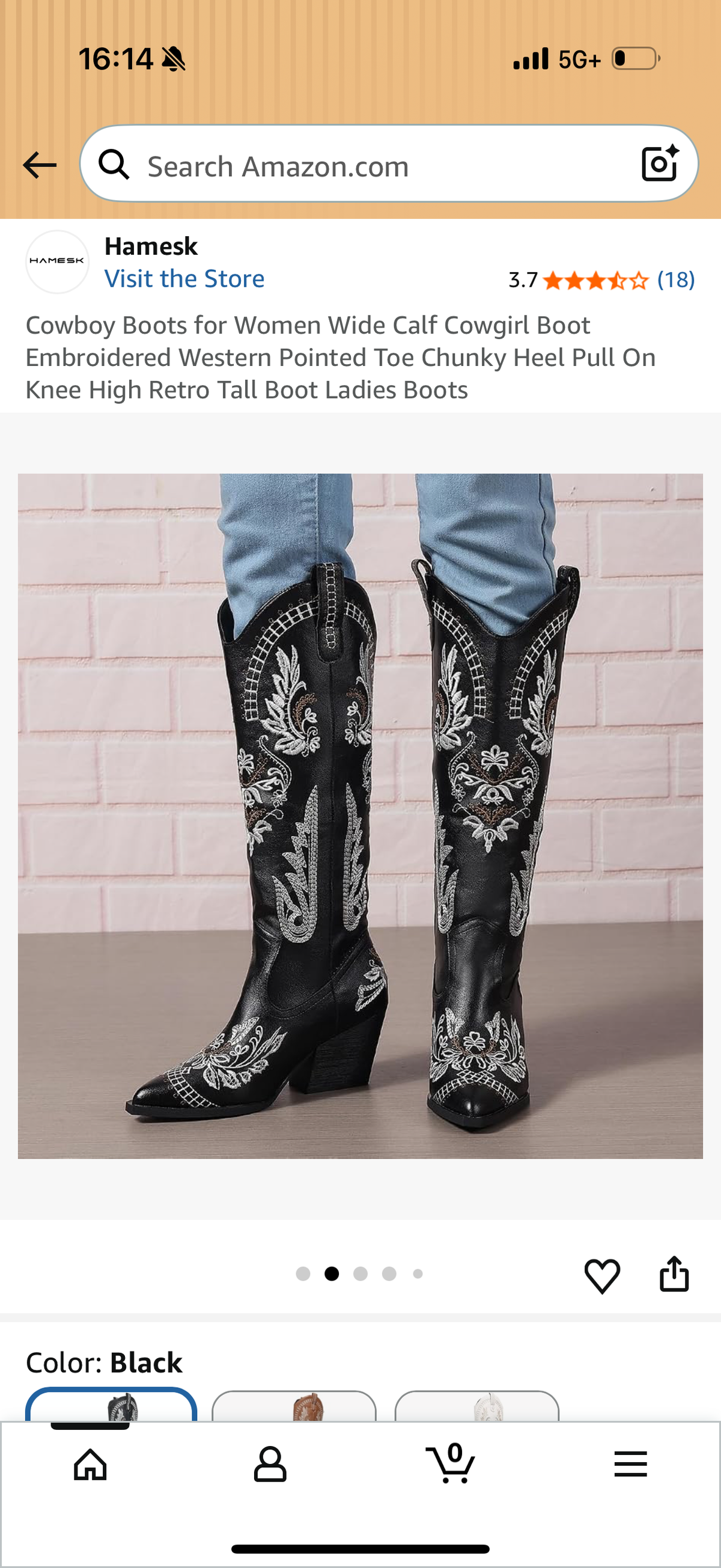 Cowboy Boots for Women Wide Calf Cowgirl Boot Embroidered Western Pointed Toe Chunky Heel Pull On Knee High Retro Tall Boot Ladies Boots Size 40