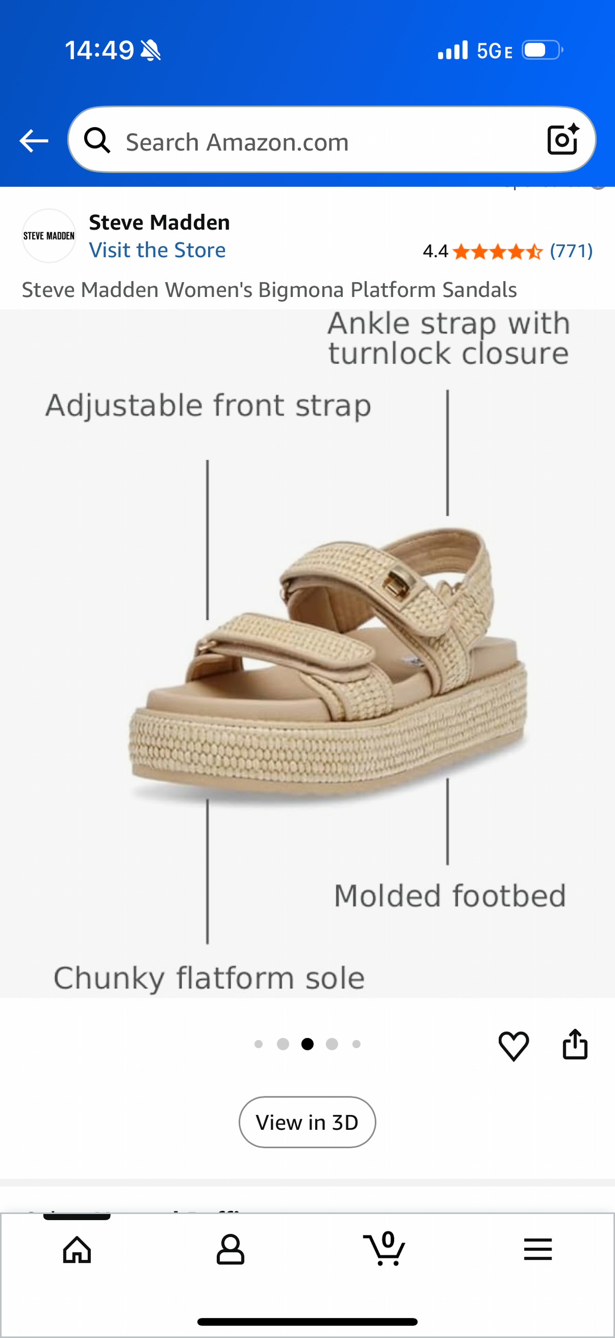 Steve Madden Women's Bigmona Platform Sandals Natural Raffia (Size 6.5)