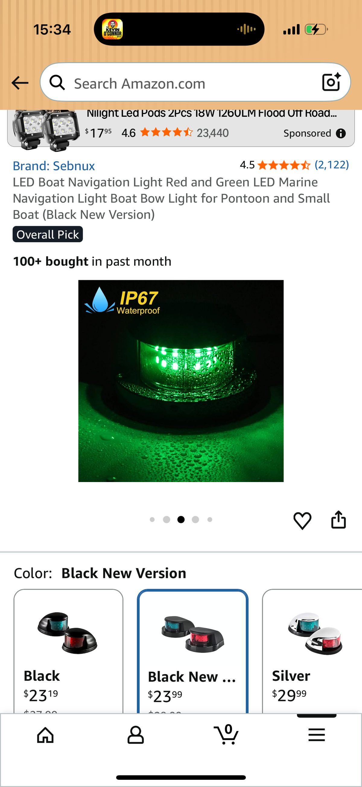LED Boat Navigation Light Red and Green LED Marine Navigation Light Boat Bow Light for Pontoon and Small Boat (Black New Version)