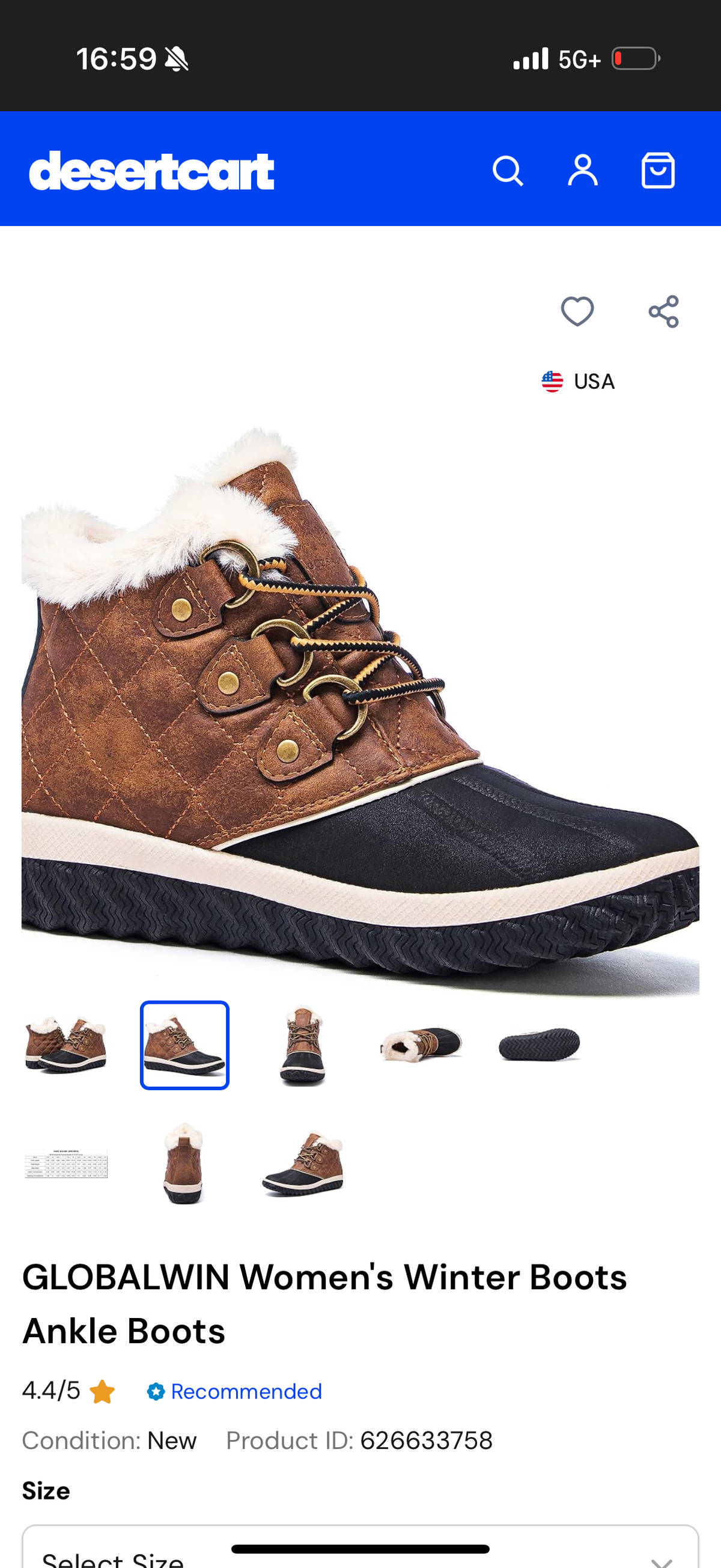 GLOBALWIN Women's Winter Boots Ankle Boots, Brown, Size: 5.5