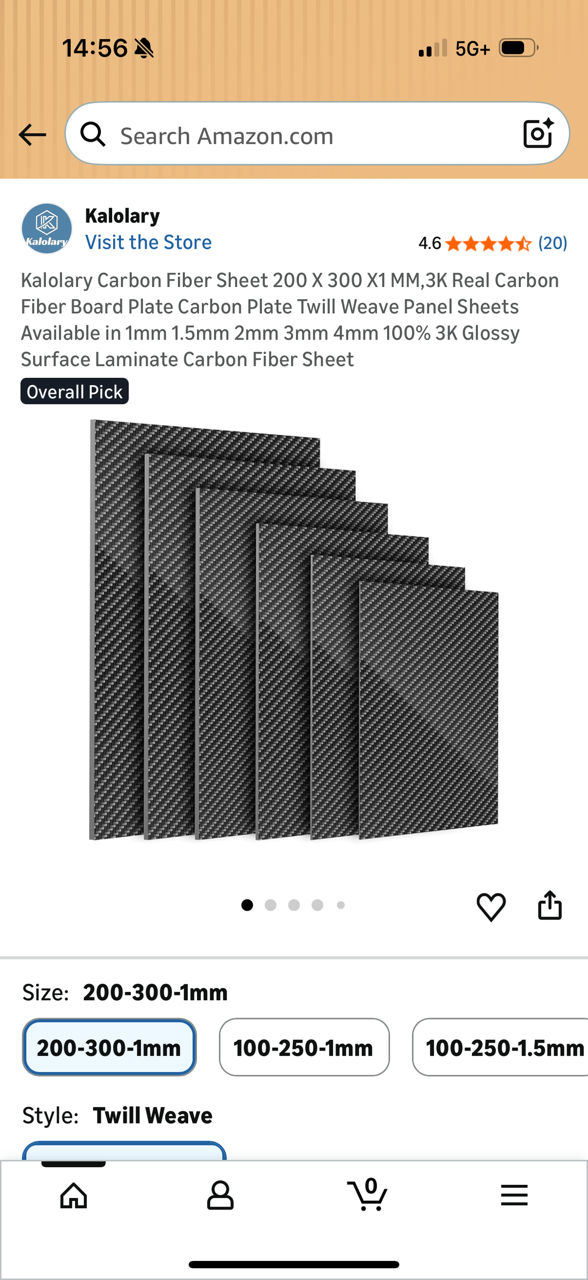 Carbon Fiber Sheet 200 X 300 X1 MM,3K Real Carbon Fiber Board Plate Carbon Plate Twill Weave Panel Sheet 1mm 100% 3K Glossy Surface Laminate Carbon Fiber Sheet