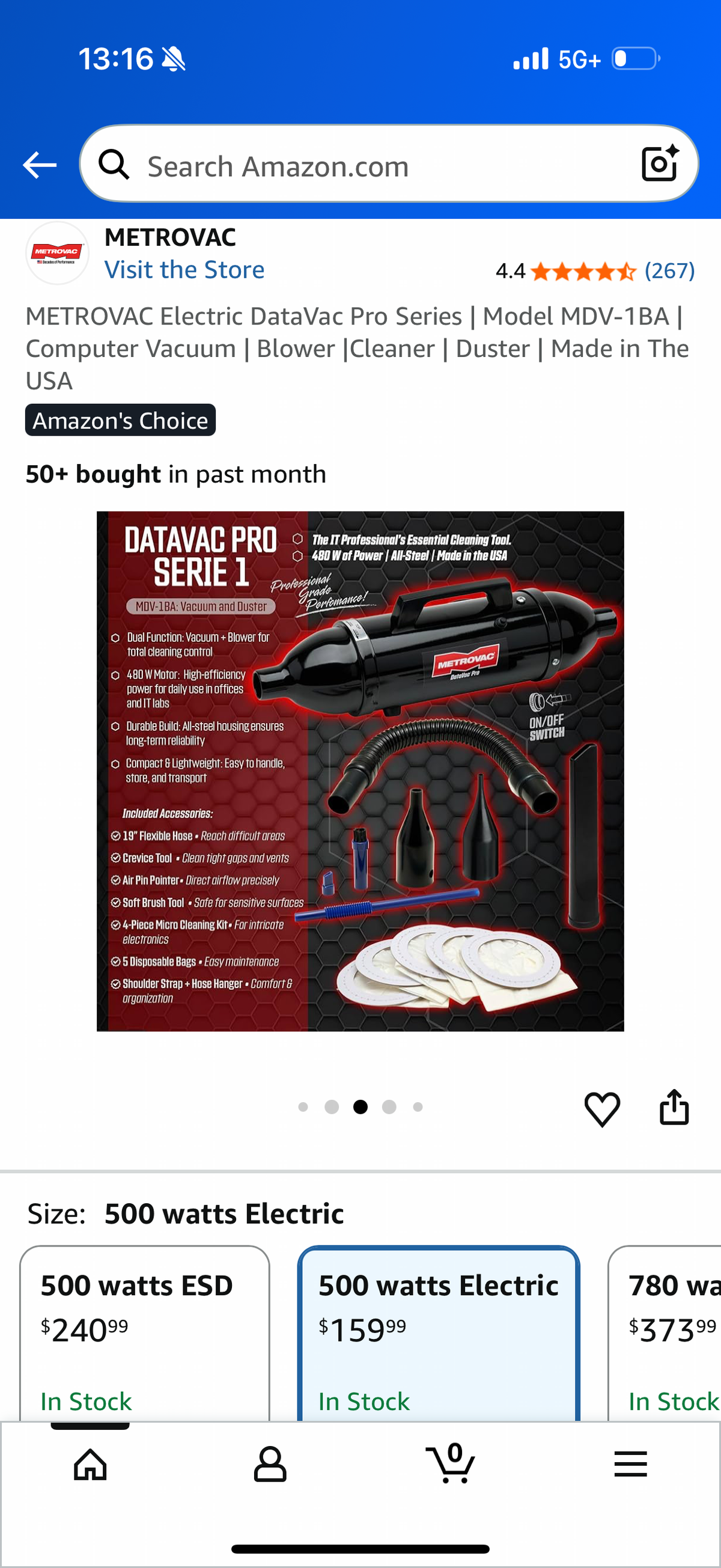 METROVAC Electric DataVac Pro Series | Model MDV-1BA | Computer Vacuum | Blower |Cleaner | Duster | Made in The USA