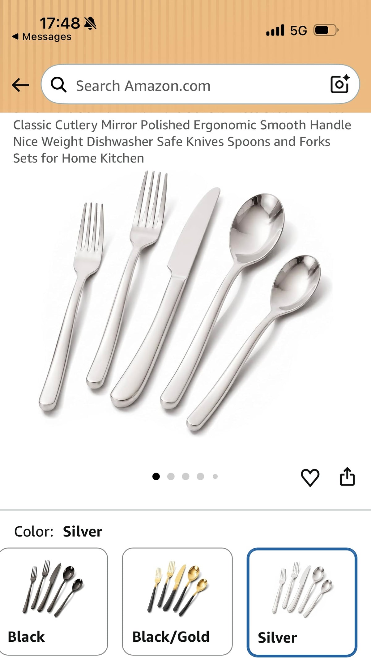 Silverware Set for 2 Flatware Set Stainless Steel 10 Piece Classic Cutlery Mirror Polished Ergonomic Smooth Handle Nice Weight Dishwasher Safe Knives Spoons and Forks Sets for Home Kitchen