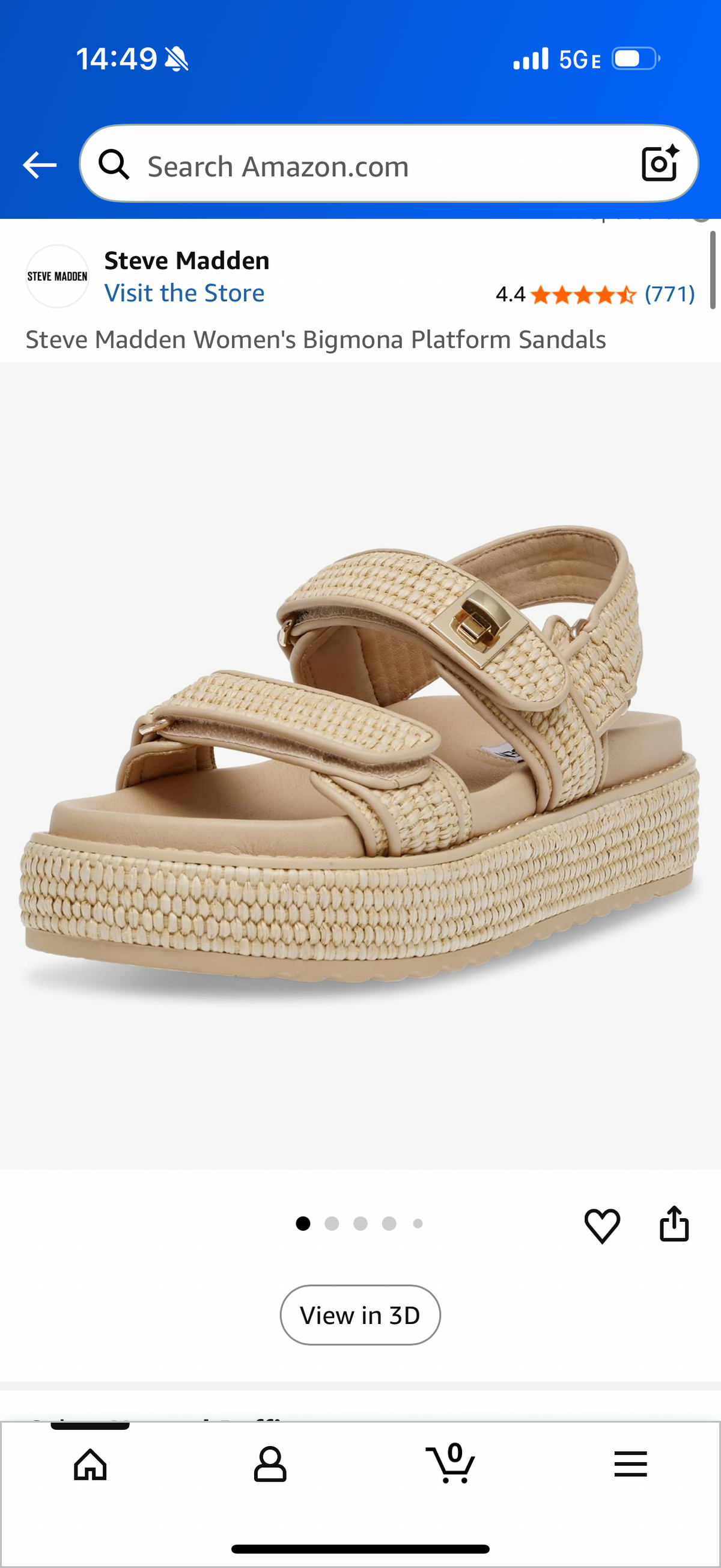 Steve Madden Women's Bigmona Platform Sandals Natural Raffia (Size 6.5)