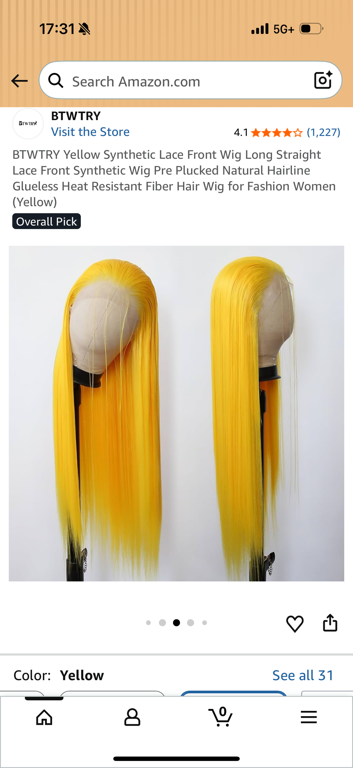 BTWTRY Yellow Synthetic Lace Front Wig Long Straight Lace Front Synthetic Wig Pre Plucked Natural Hairline Glueless Heat Resistant Fiber Hair Wig for Fashion Women (Yellow)