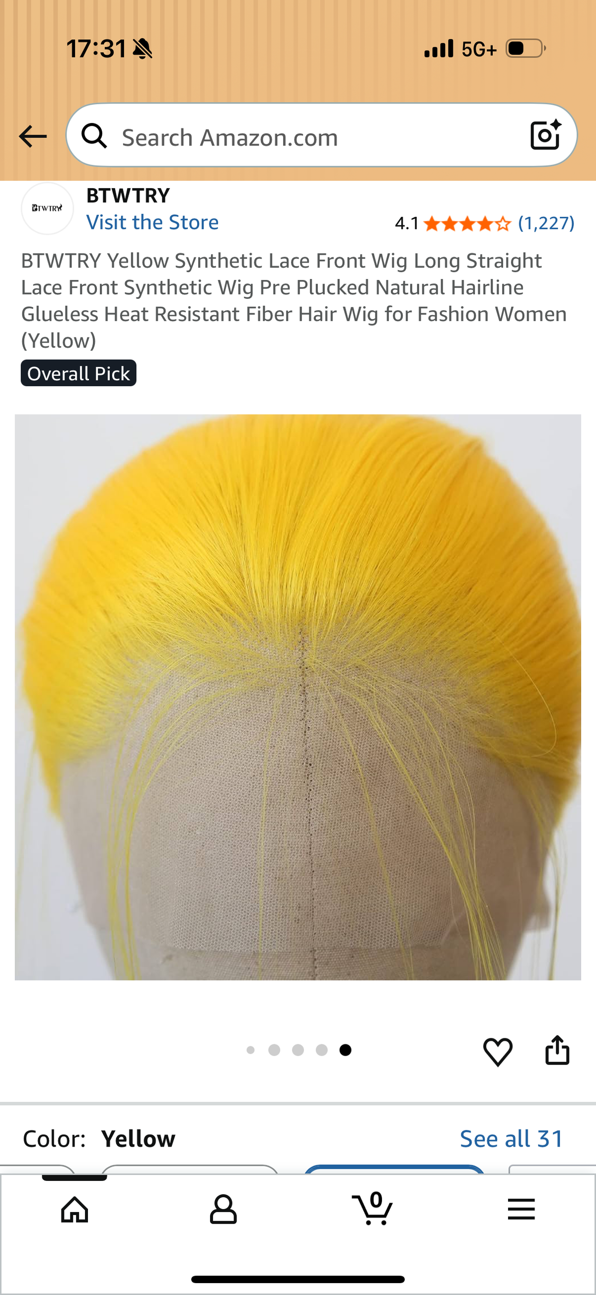BTWTRY Yellow Synthetic Lace Front Wig Long Straight Lace Front Synthetic Wig Pre Plucked Natural Hairline Glueless Heat Resistant Fiber Hair Wig for Fashion Women (Yellow)