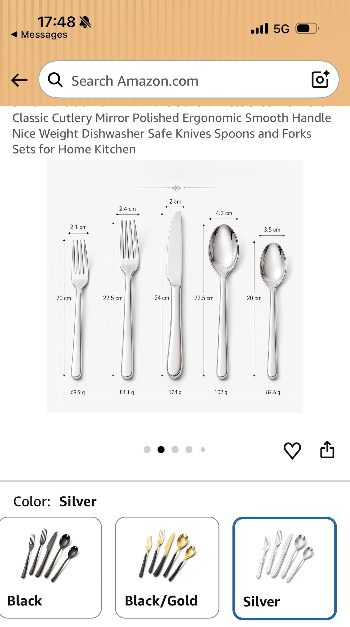 Silverware Set for 2 Flatware Set Stainless Steel 10 Piece Classic Cutlery Mirror Polished Ergonomic Smooth Handle Nice Weight Dishwasher Safe Knives Spoons and Forks Sets for Home Kitchen