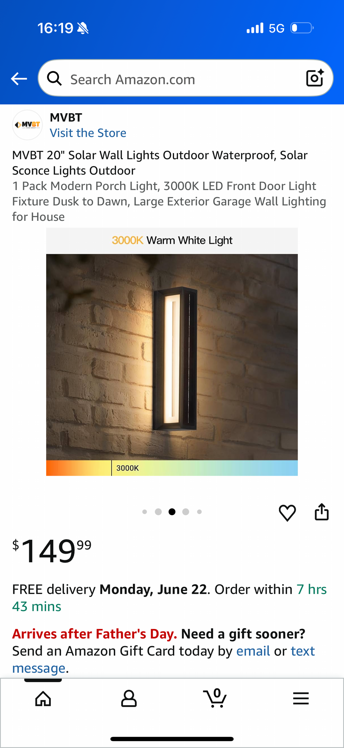 MVBT 20" Solar Wall Lights Outdoor Waterproof, Solar Sconce Lights Outdoor